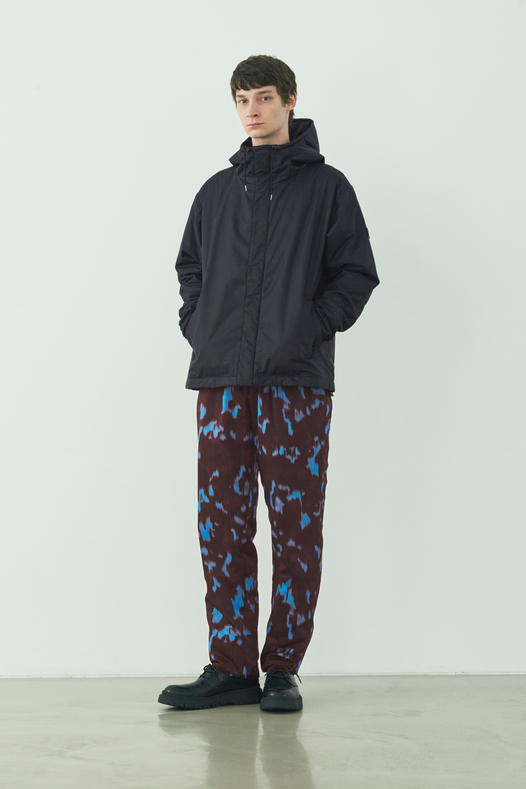 【Acne Studios】プリントコットンポプリンワイドレッグパンツ ACNE STUDIOS コットンポプリン ワイドパンツ トロンプルイユ