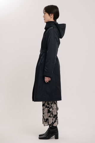 Waist Mark Parka Coat-Women