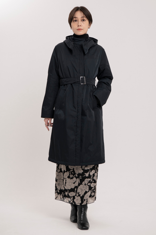 Waist Mark Parka Coat-Women