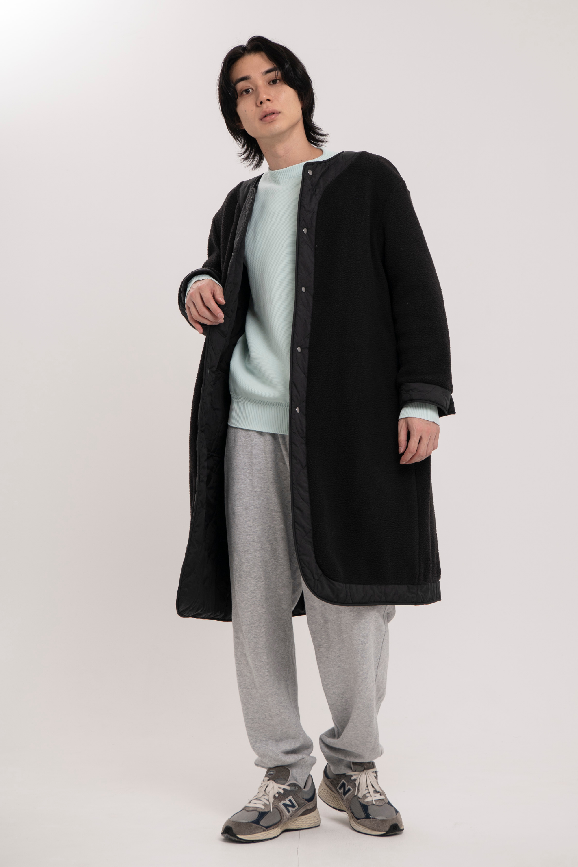 リバーシブルボアキルティングコート-Unisex