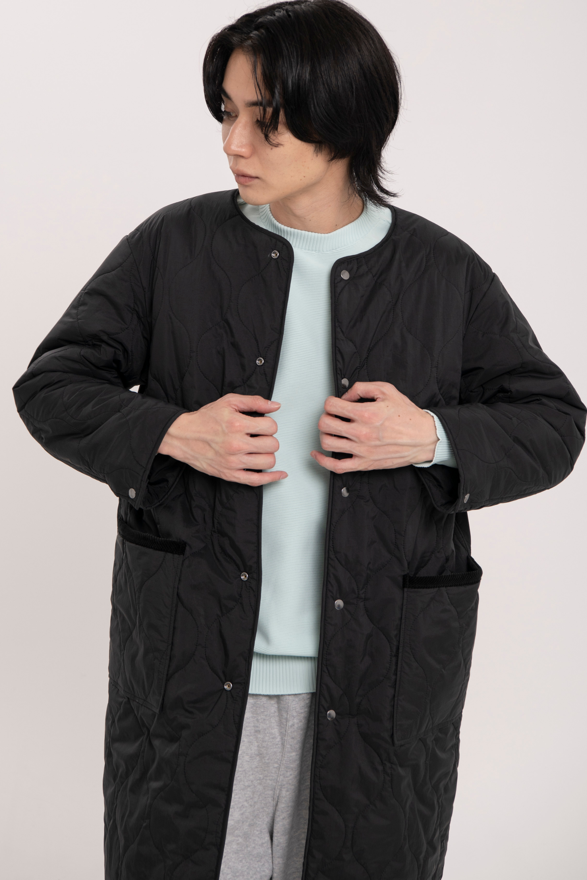 リバーシブルボアキルティングコート-Unisex