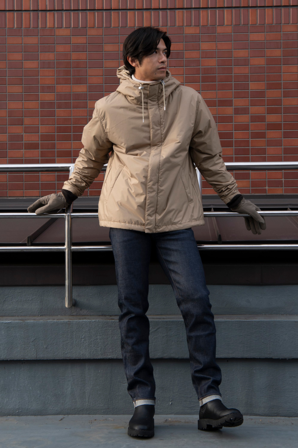 Kapok Down Hooded Jacket-Men’s
