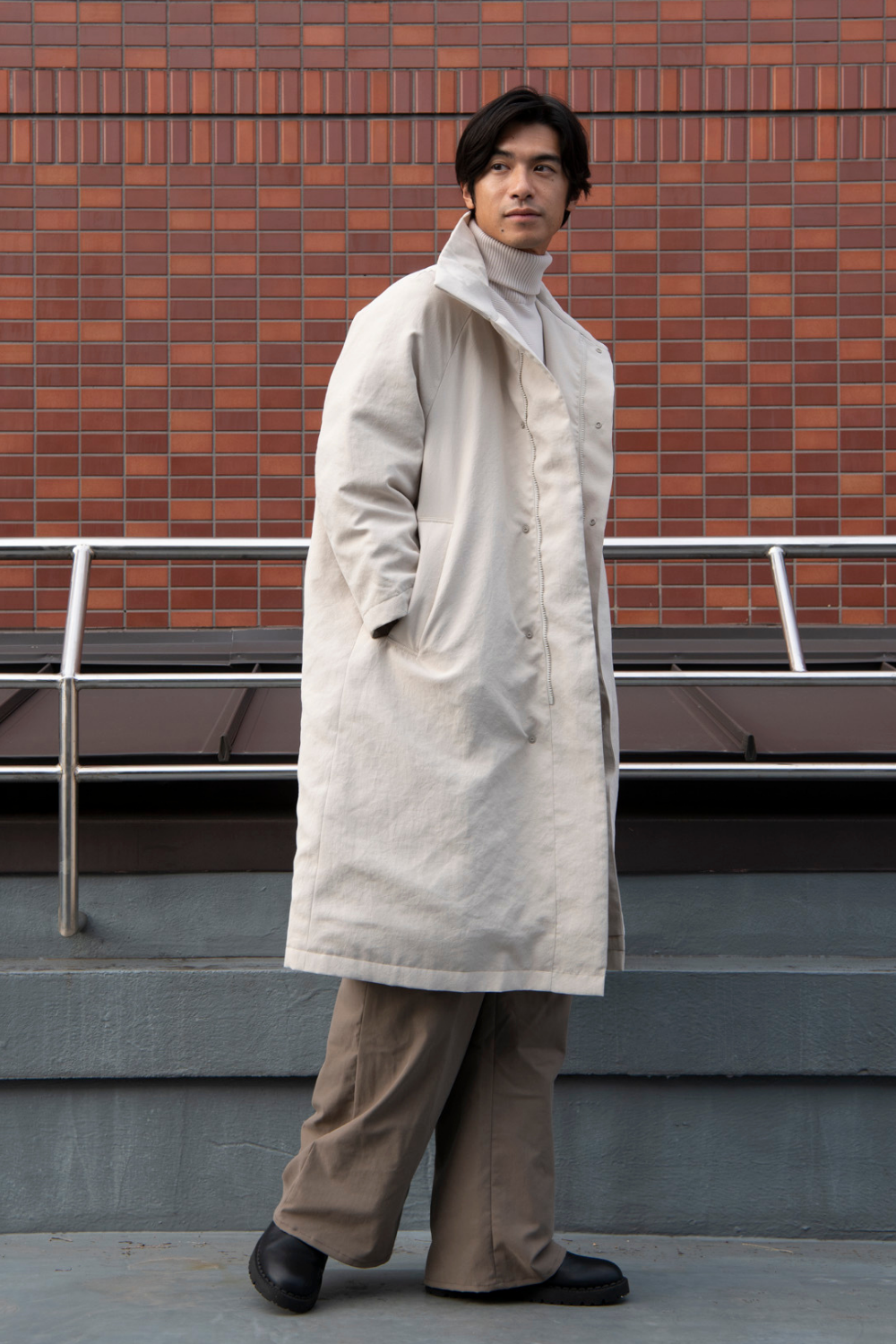 スタンドカラーコート-Unisex