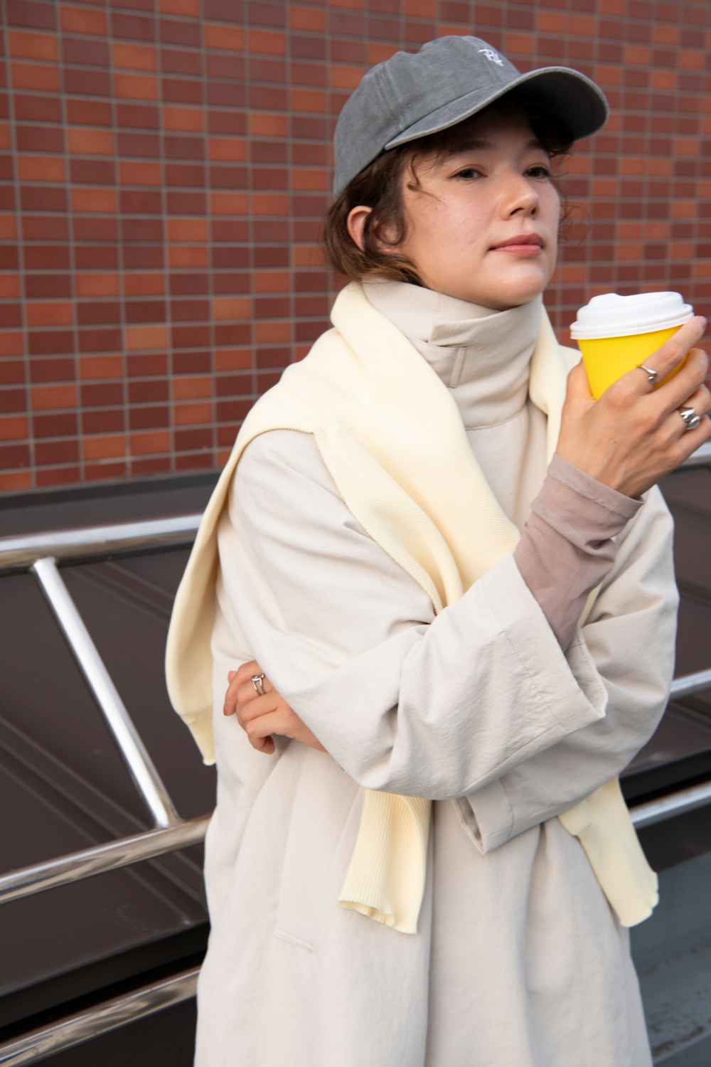 スタンドカラーコート-Unisex