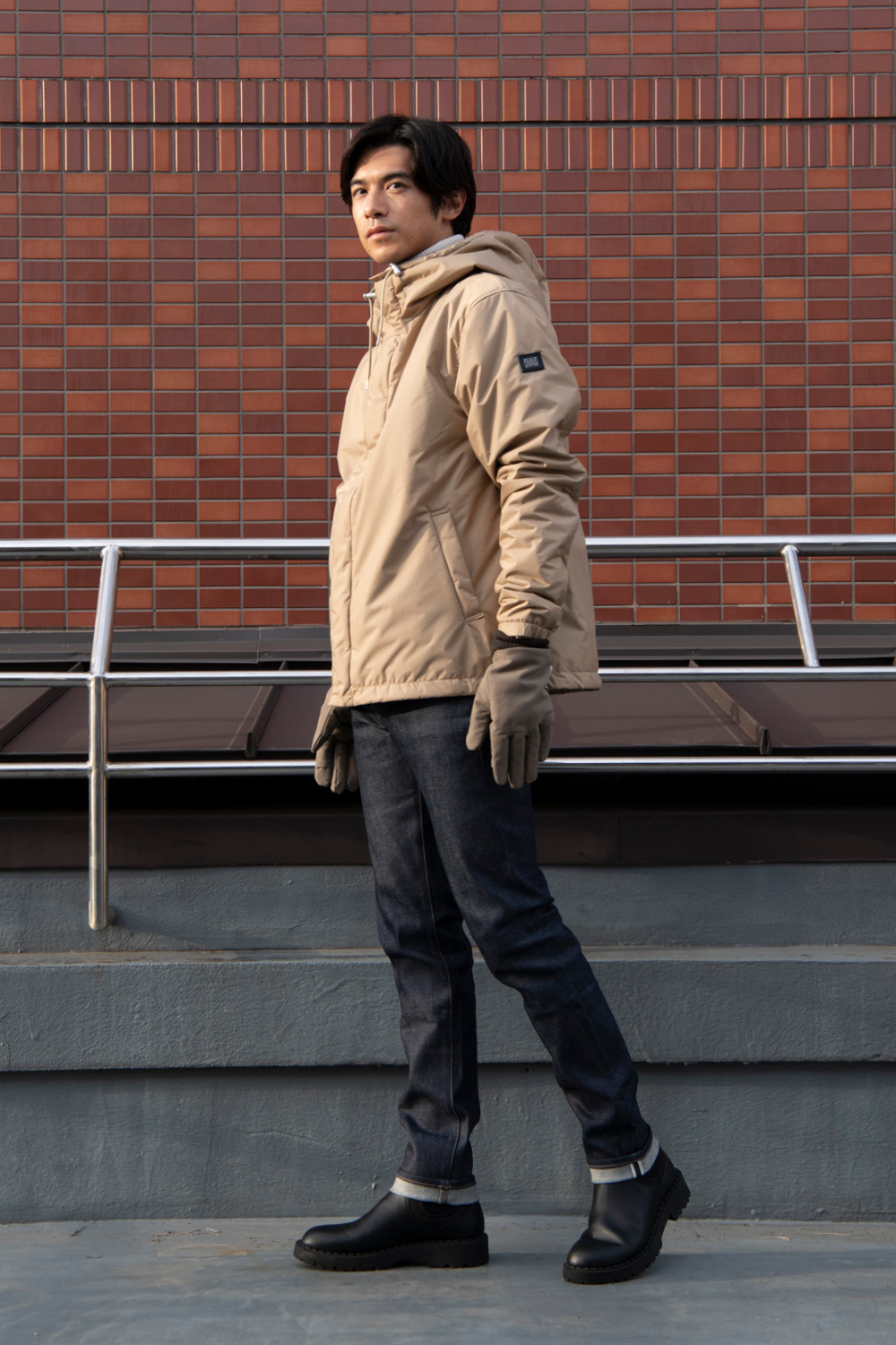 Kapok Down Hooded Jacket-Men’s
