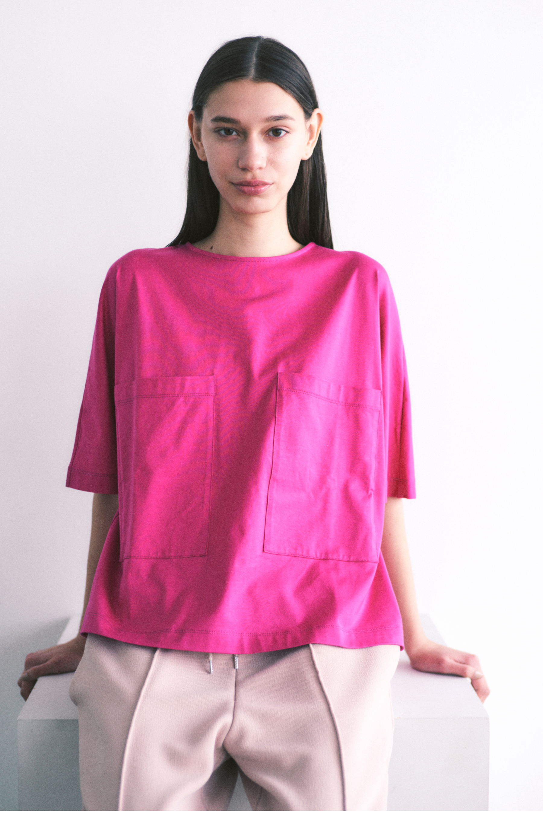 【Women】ギザコットンポケットブラウスTシャツ
