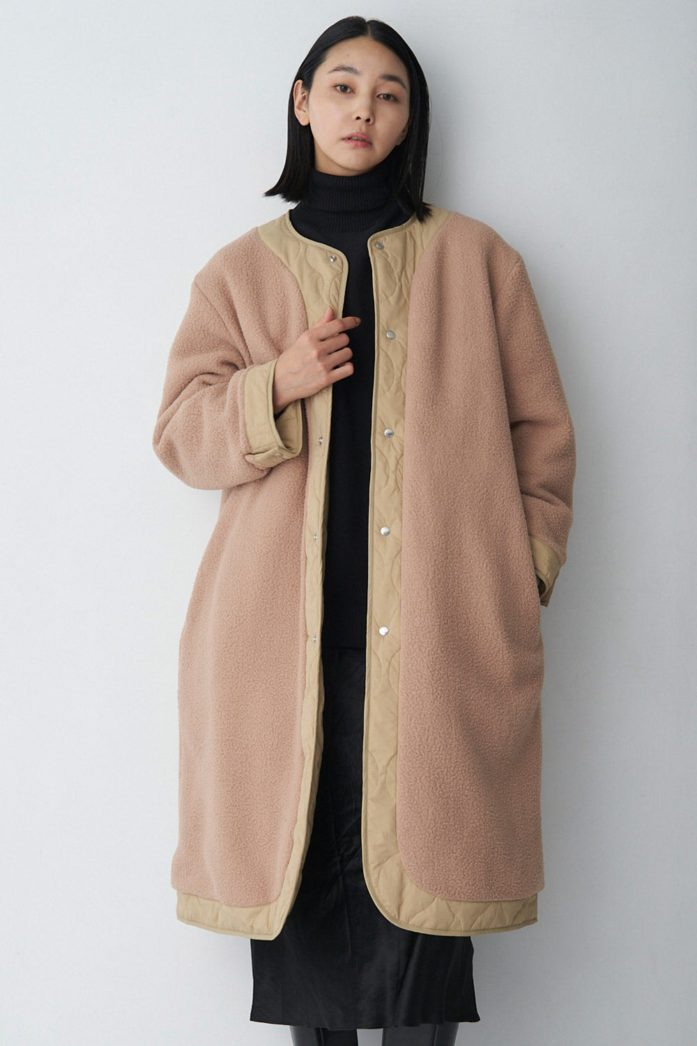 Reversible boa quilted coat - Unisex