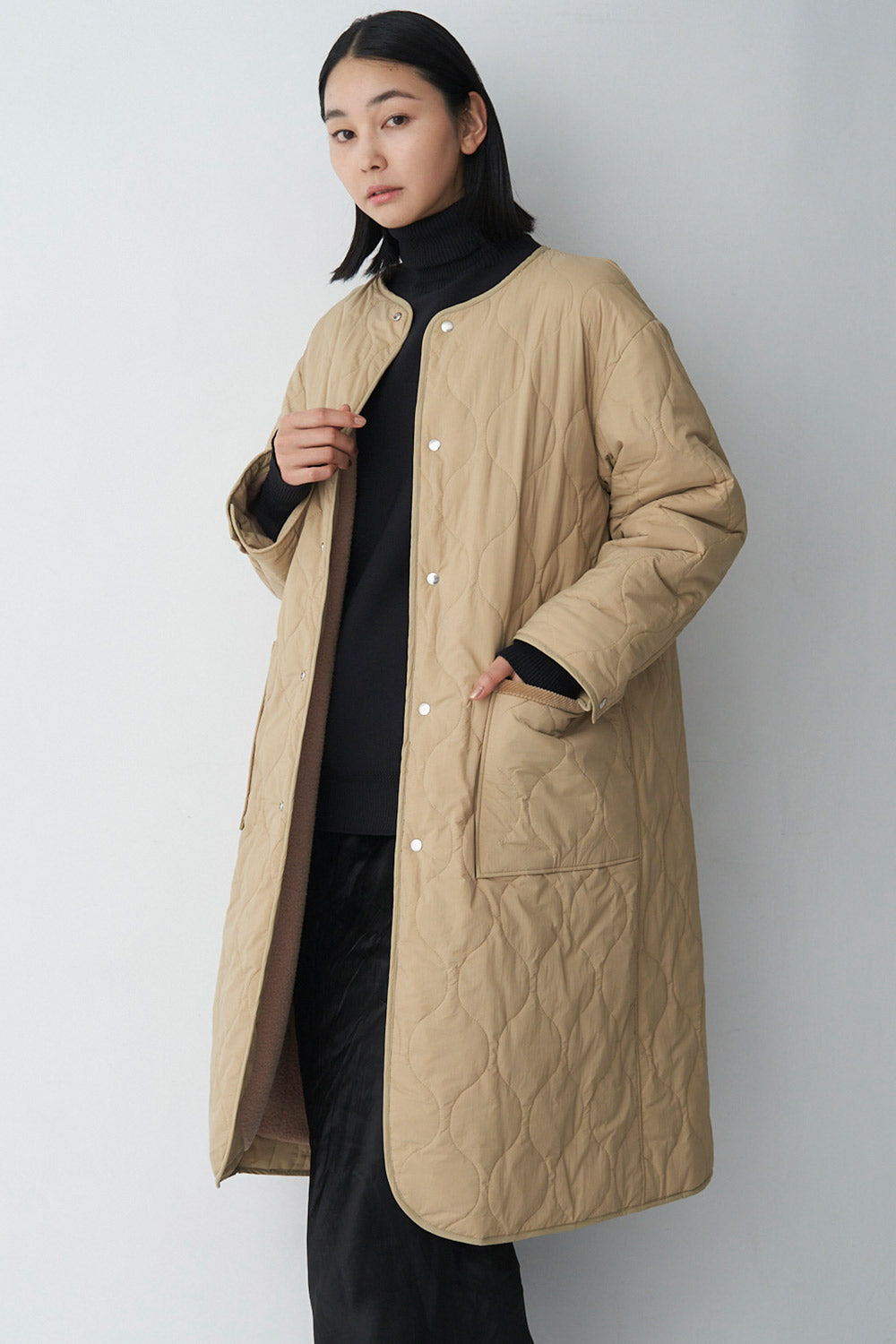 Reversible boa quilted coat - Unisex