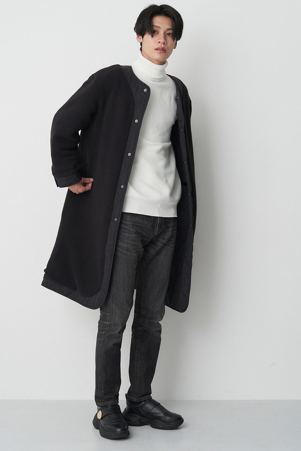Reversible boa quilted coat - Unisex