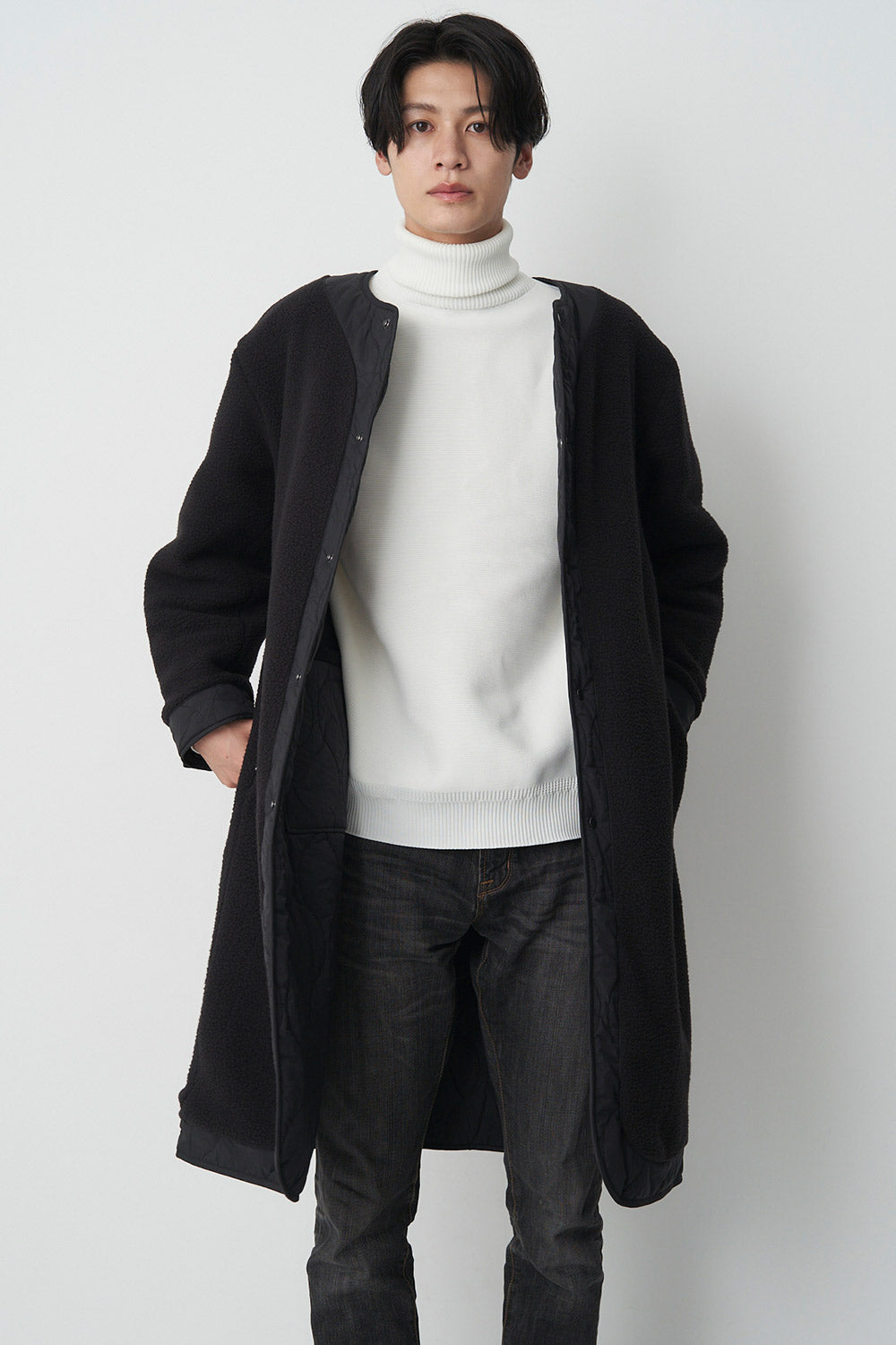 Reversible boa quilted coat - Unisex