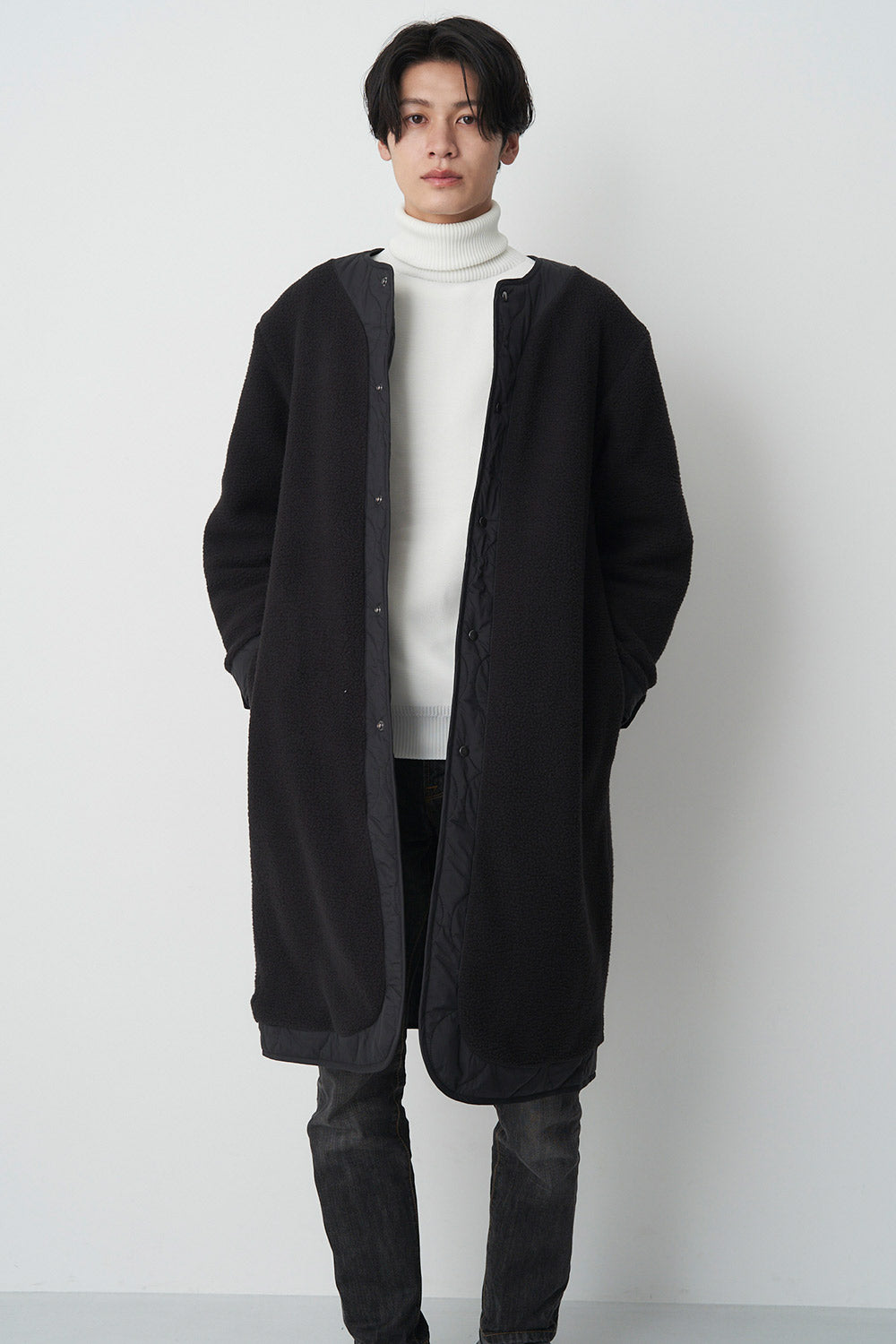 Reversible boa quilted coat - Unisex