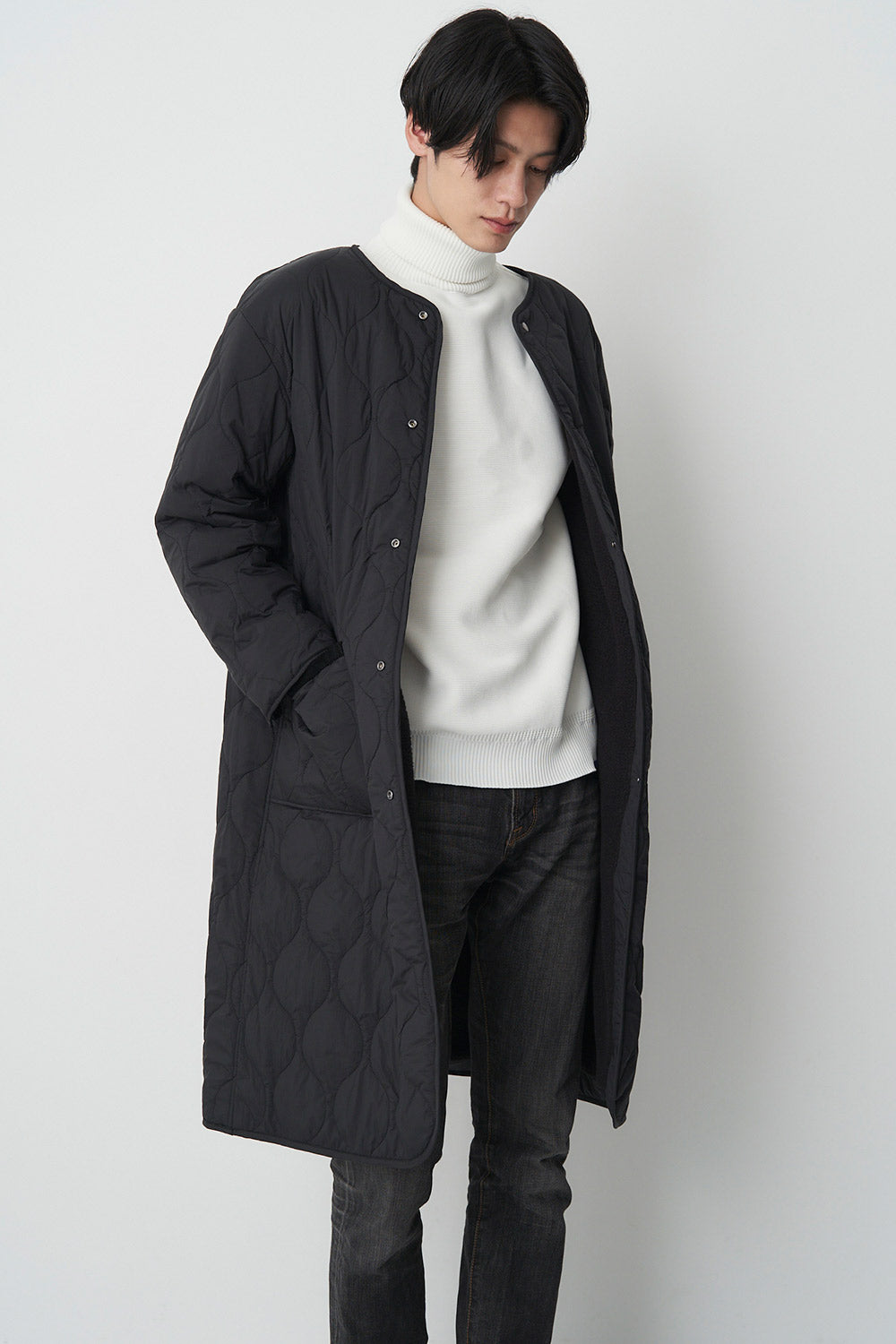 Reversible boa quilted coat - Unisex
