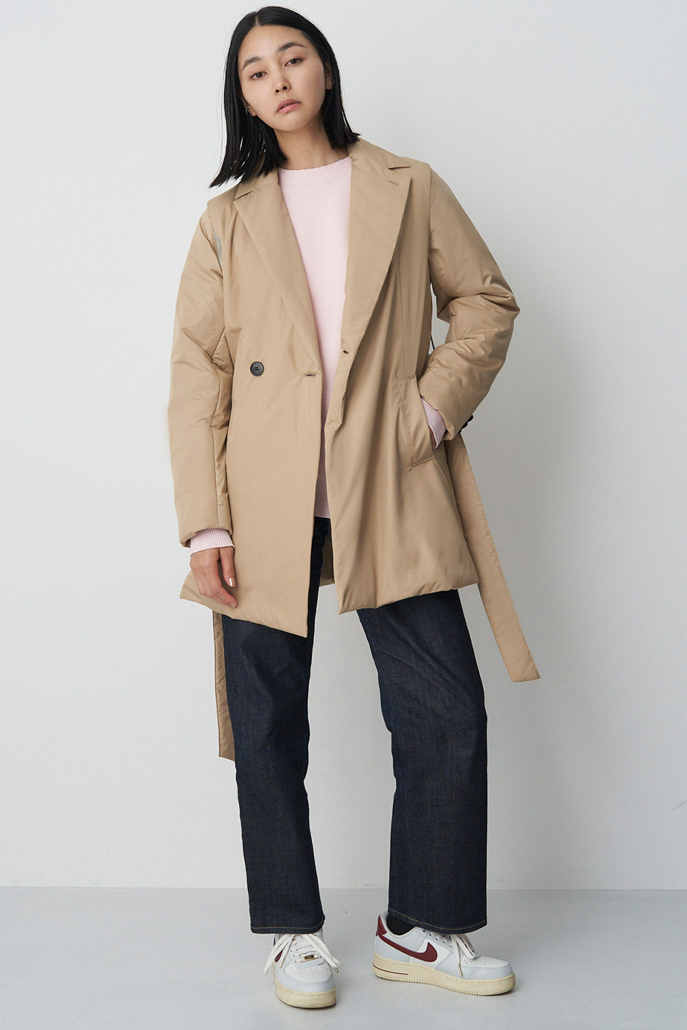 Collarless Trench-Women
