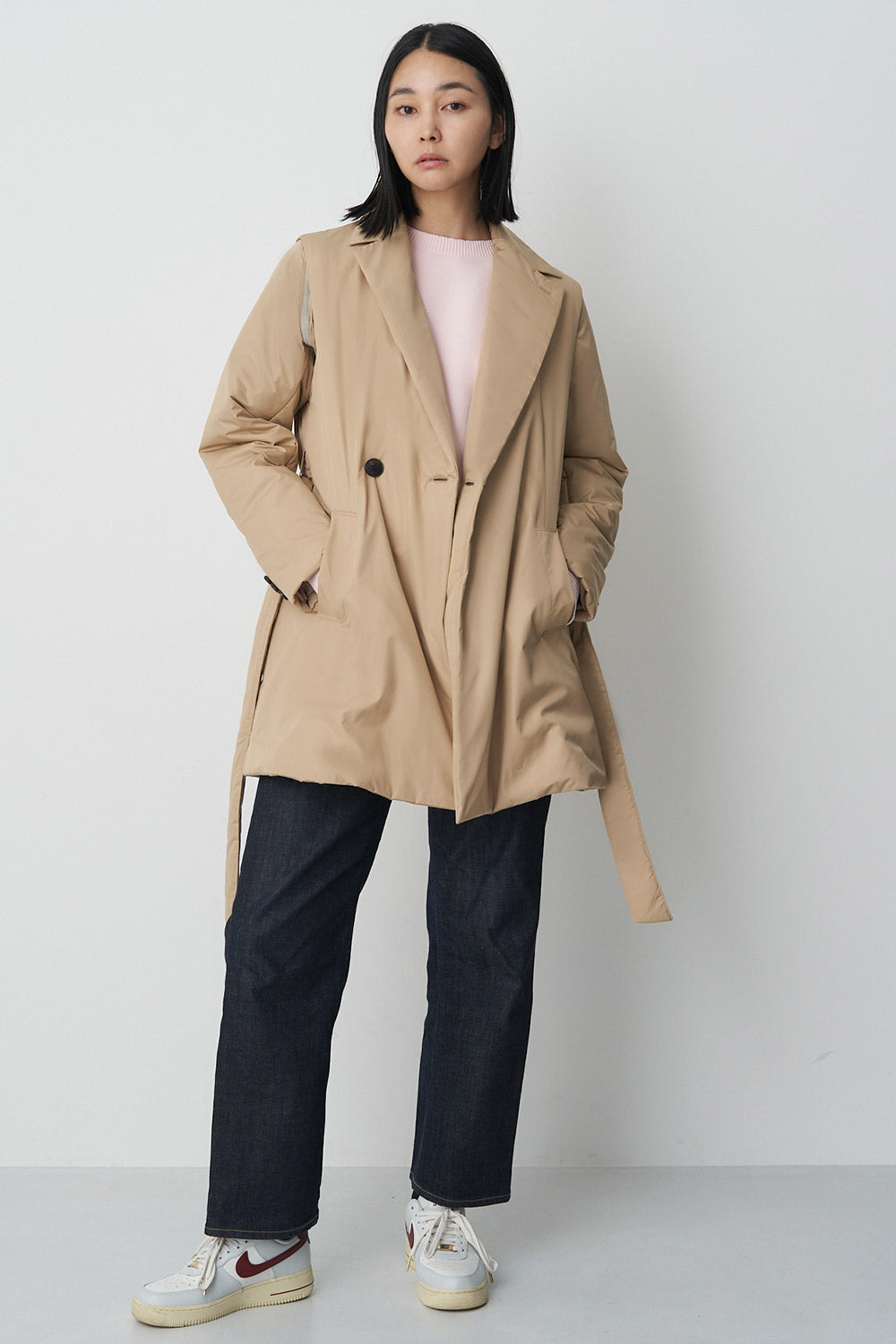 Collarless Trench-Women