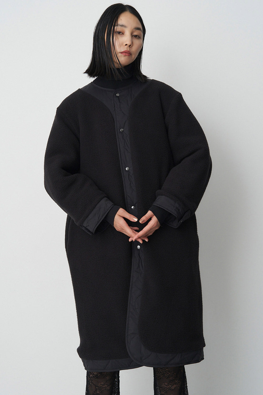 Reversible boa quilted coat - Unisex