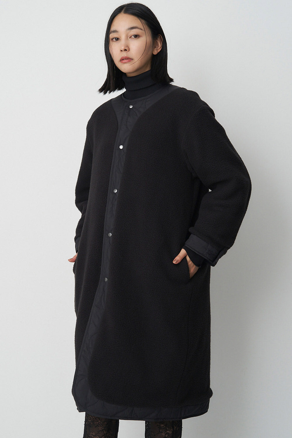 Reversible boa quilted coat - Unisex