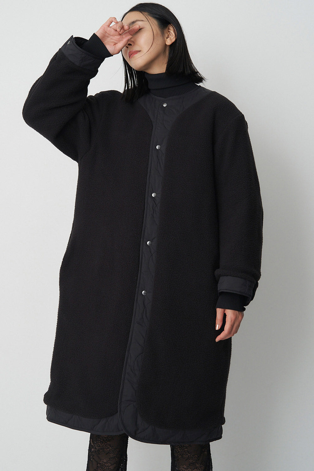 Reversible boa quilted coat - Unisex