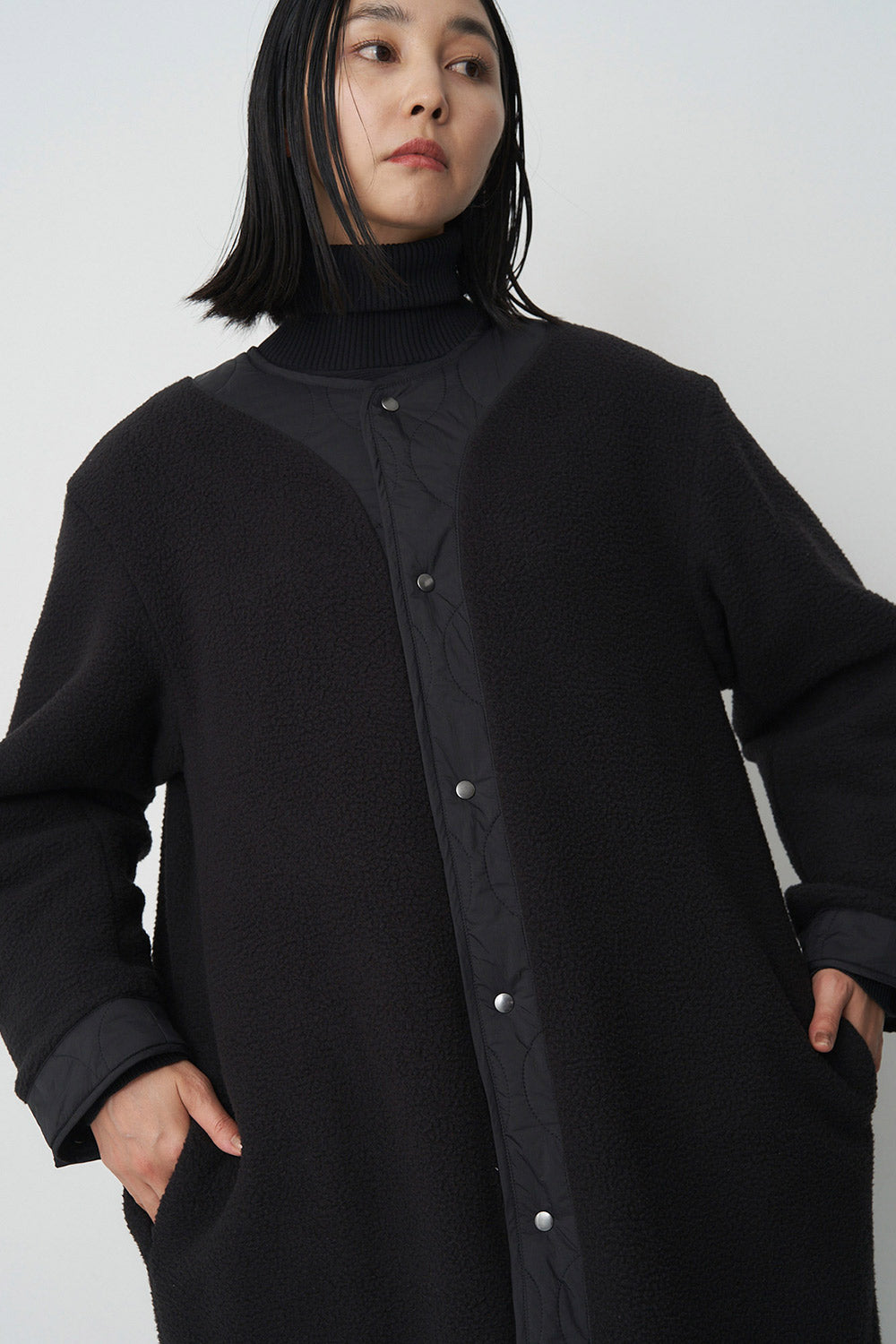 Reversible boa quilted coat - Unisex