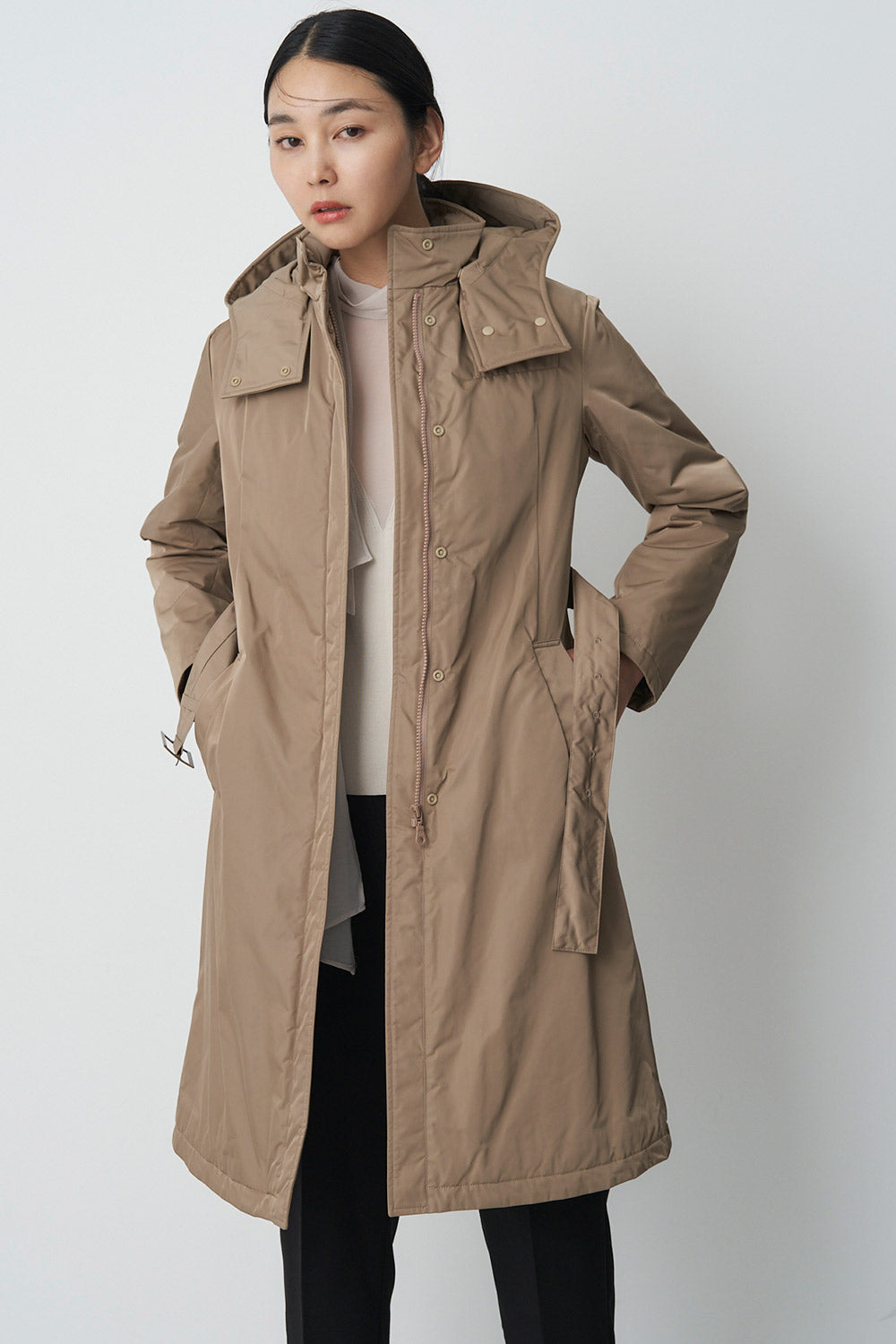 ウエストマークパーカーコート-Women