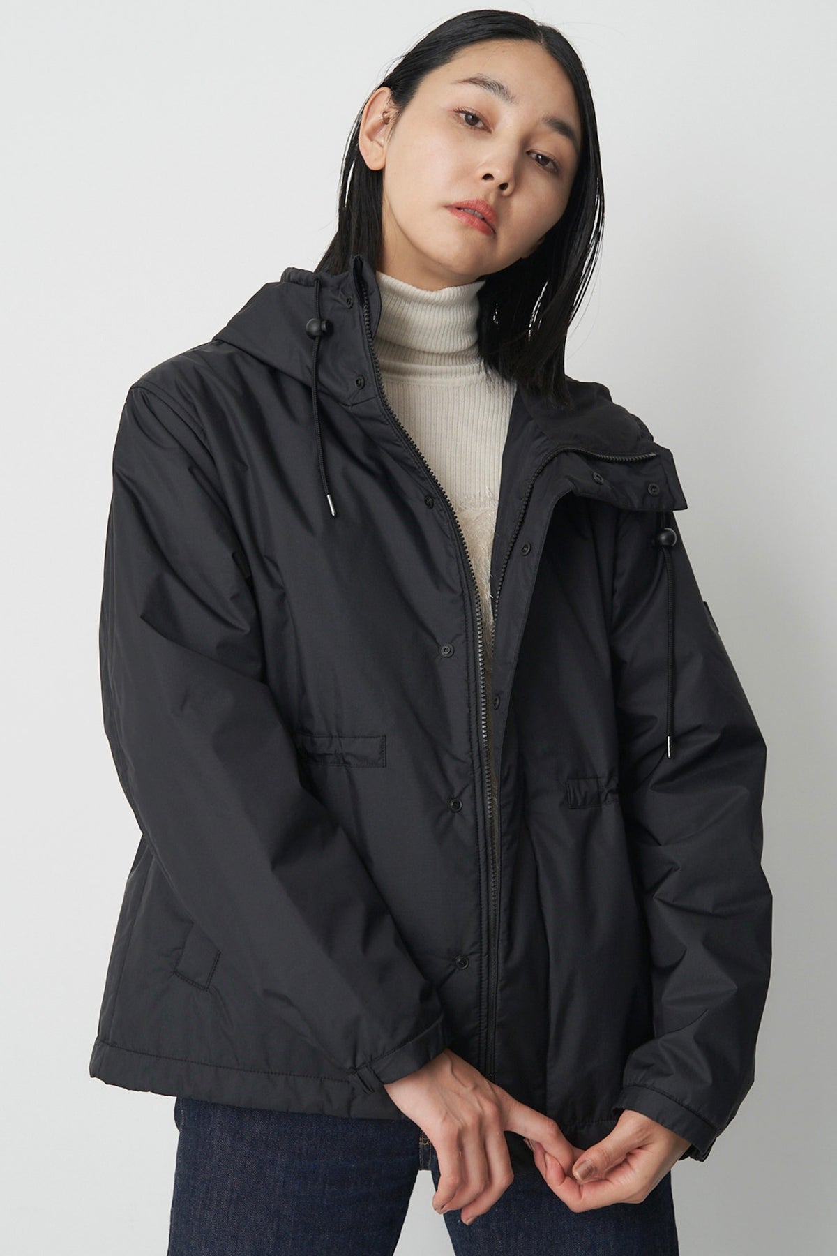 Kapok Down Hooded Jacket-Women