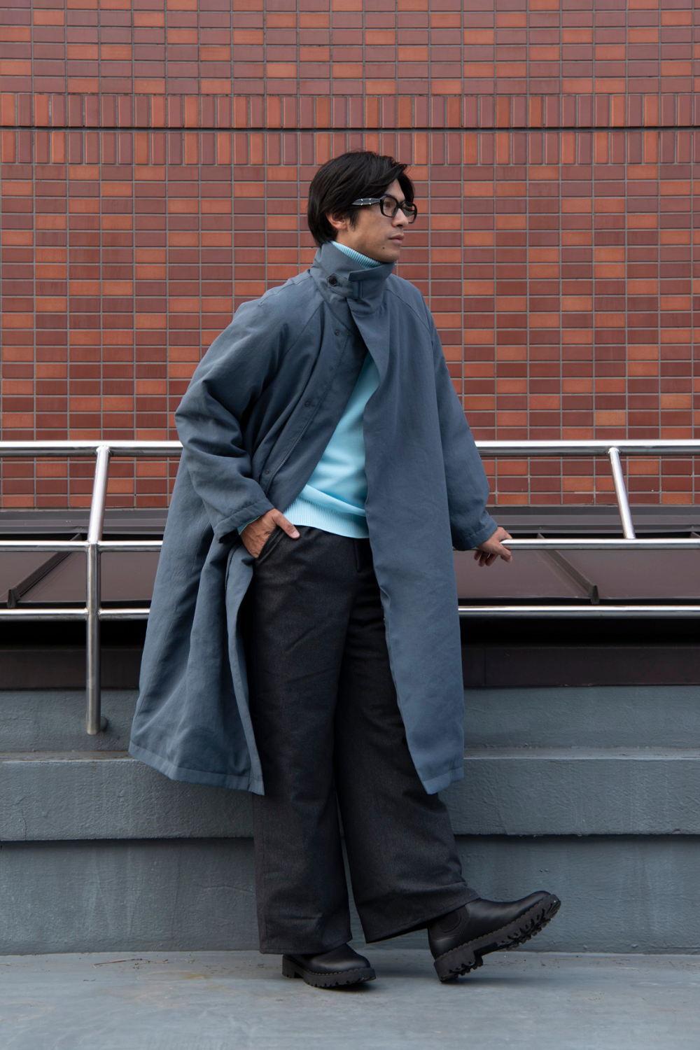 スタンドカラーコート-Unisex