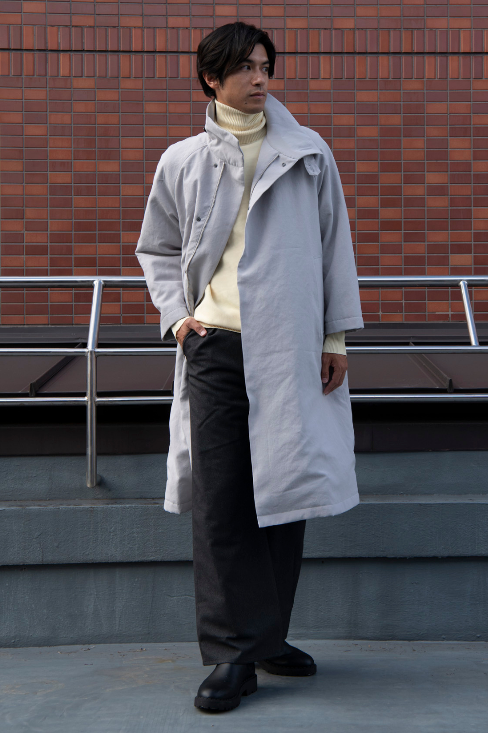 スタンドカラーコート-Unisex