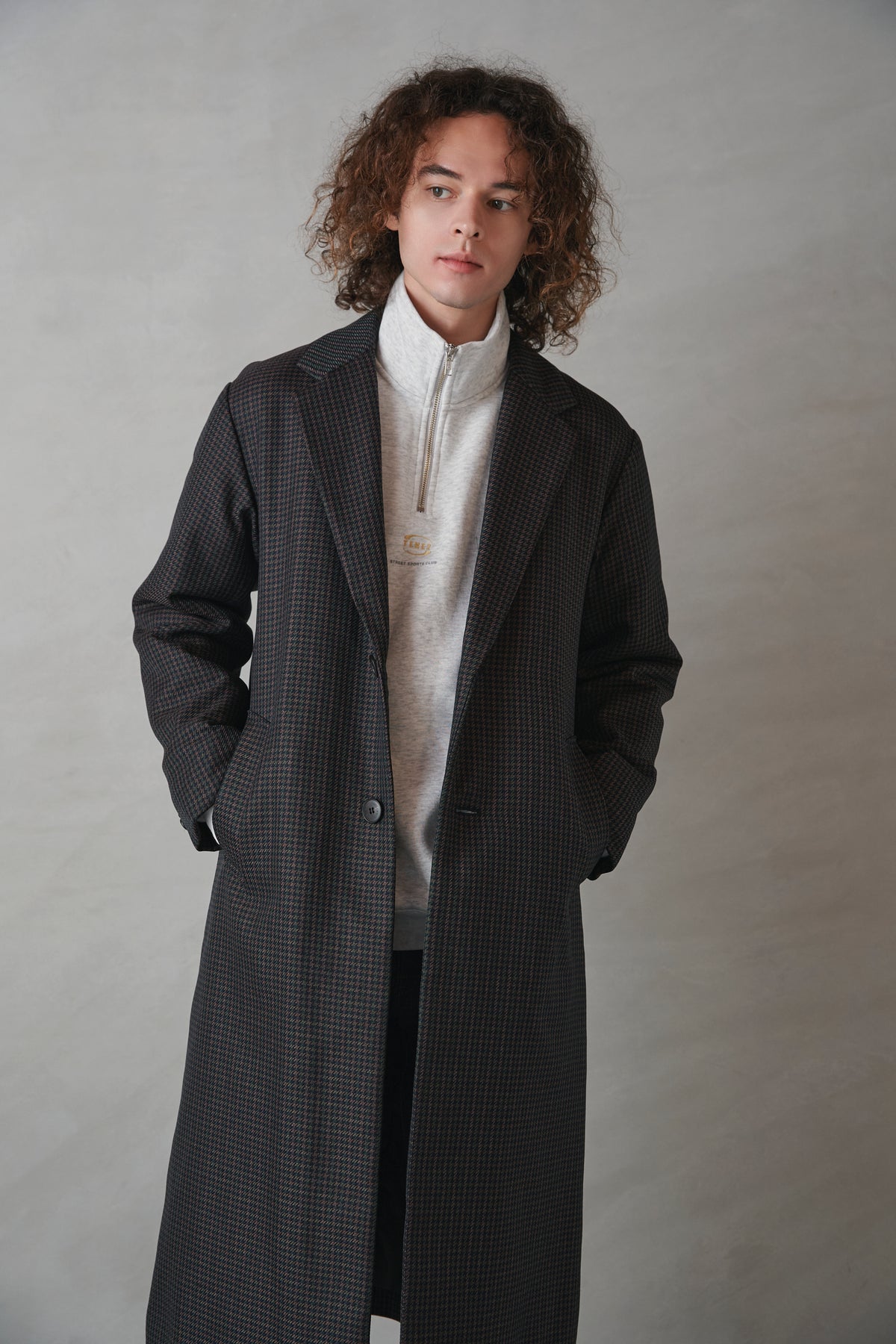 チェックチェスターコート-Unisex