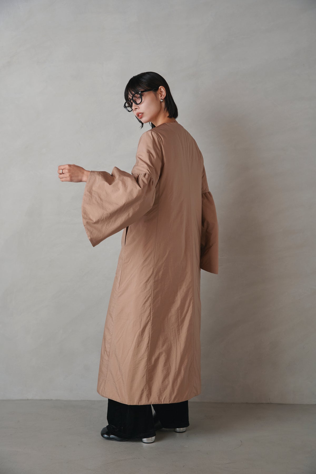 Balloon sleeve coat-Women