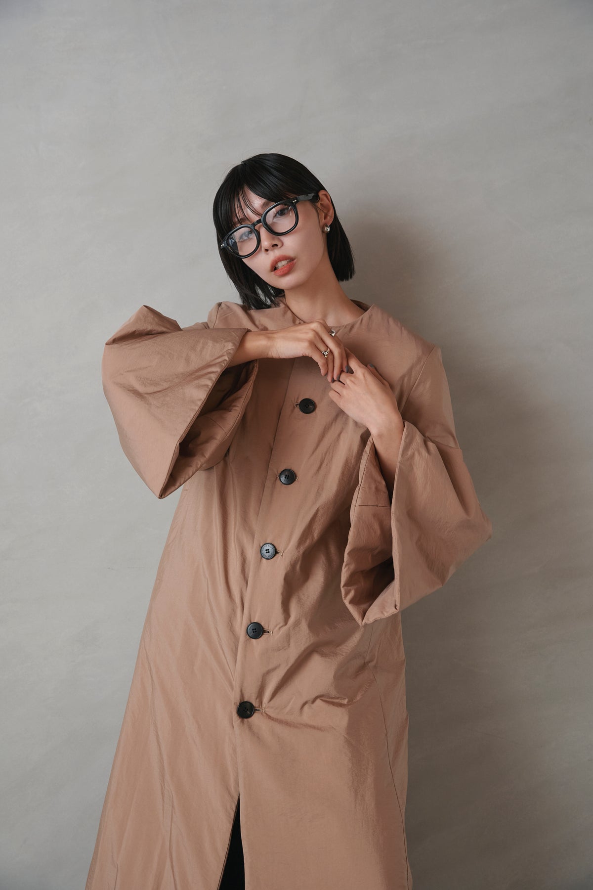 Balloon sleeve coat-Women