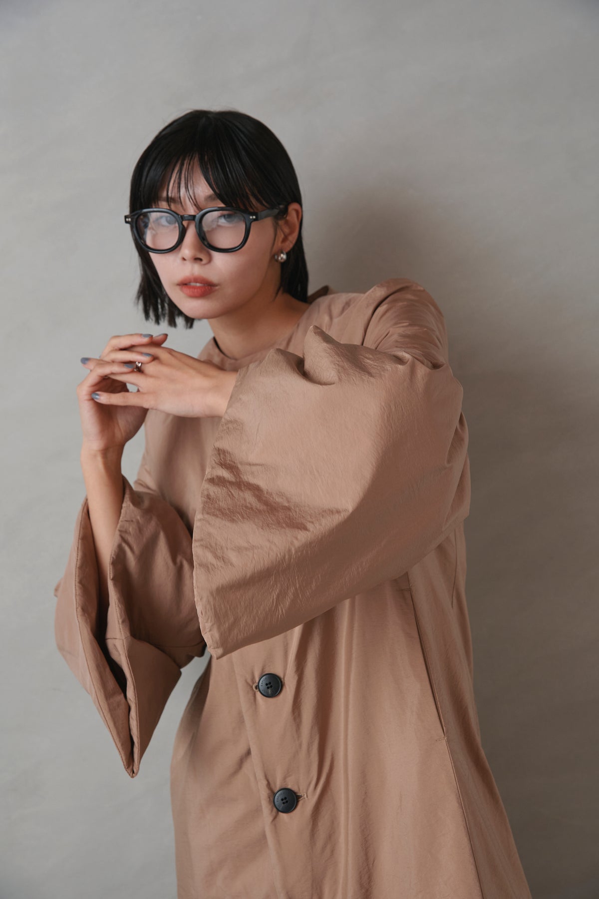 Balloon sleeve coat-Women