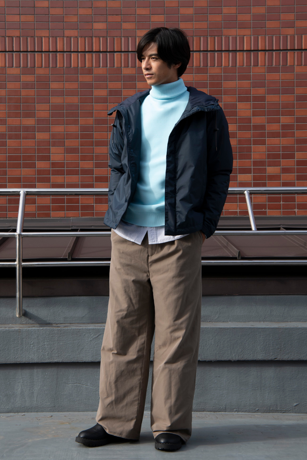 Kapok Down Hooded Jacket-Men’s