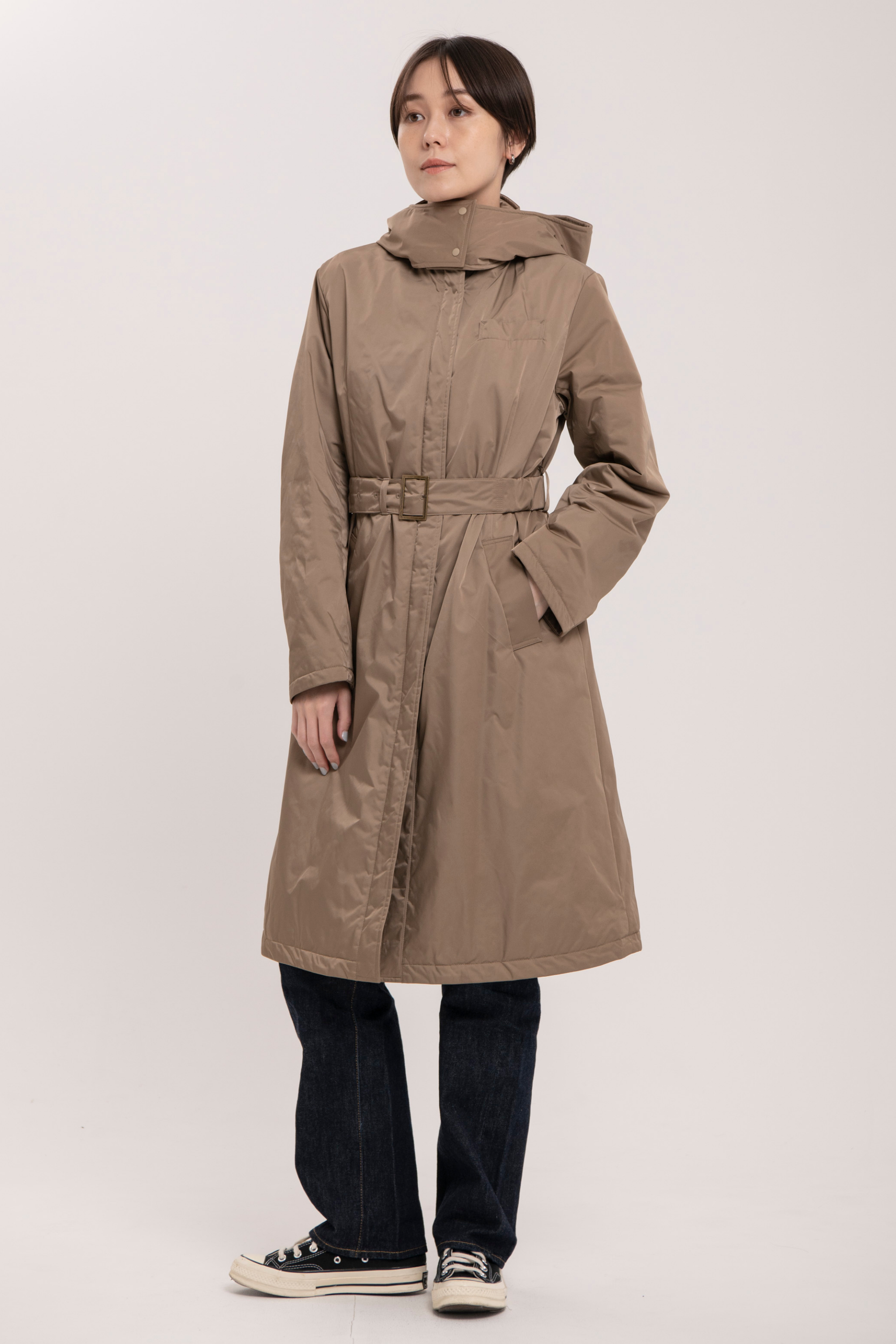 ウエストマークパーカーコート-Women