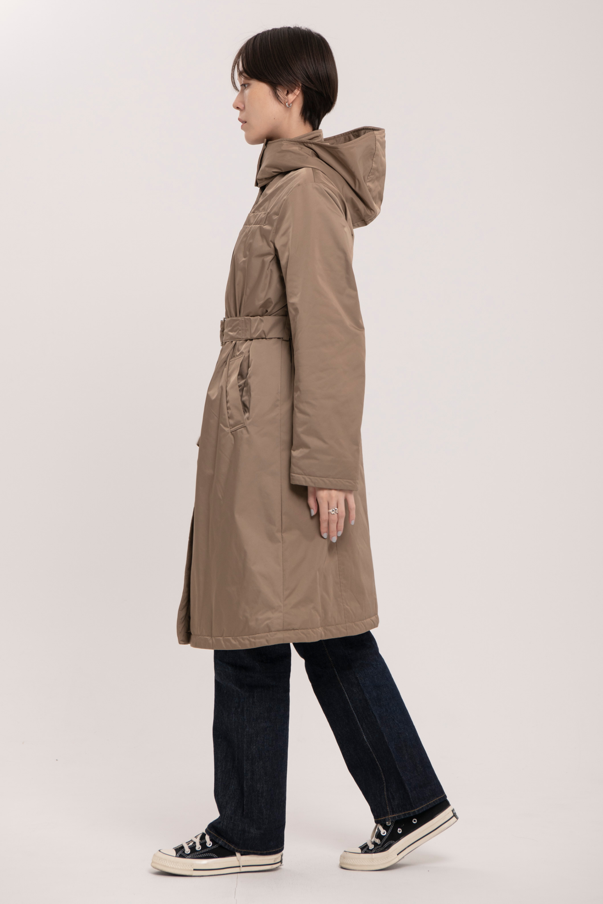 ウエストマークパーカーコート-Women