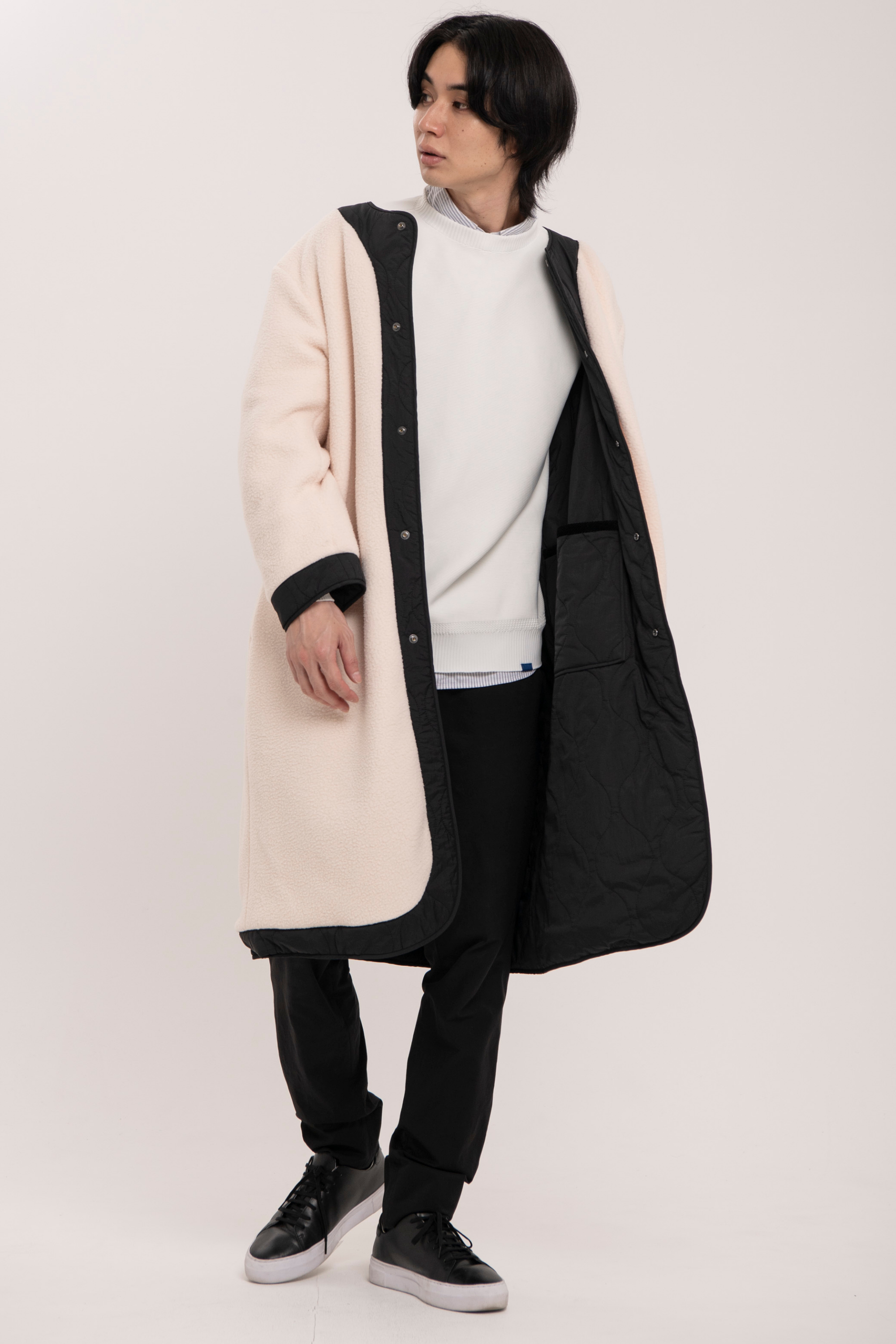 Reversible boa quilted coat - Unisex