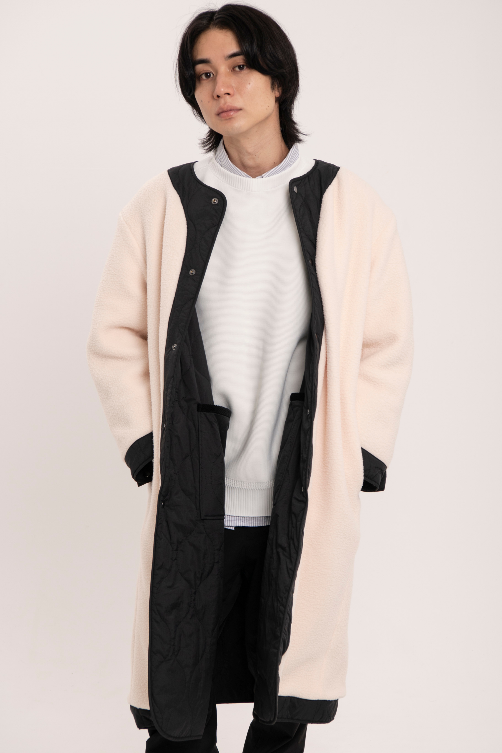 Reversible boa quilted coat - Unisex