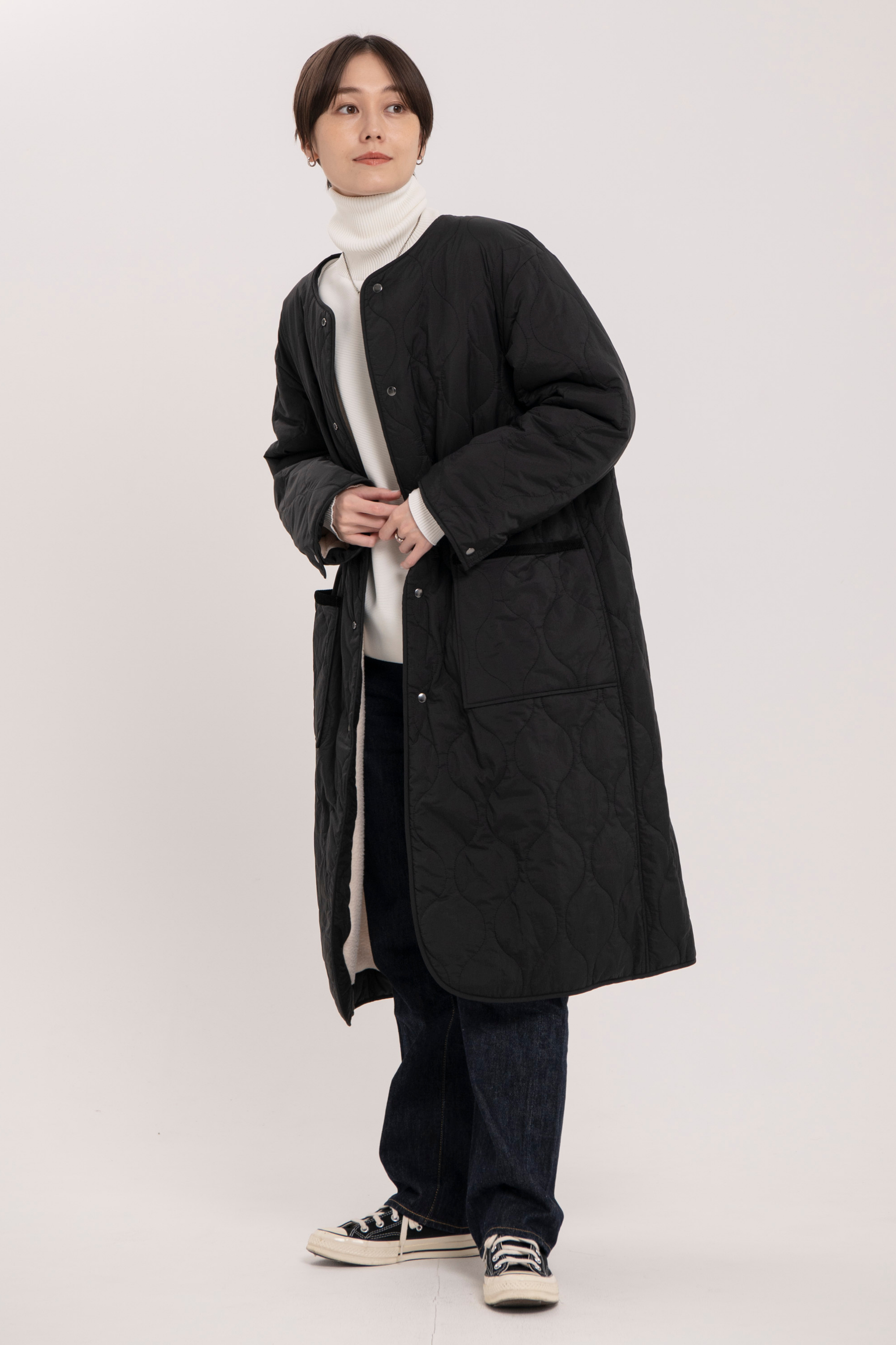 Reversible boa quilted coat - Unisex