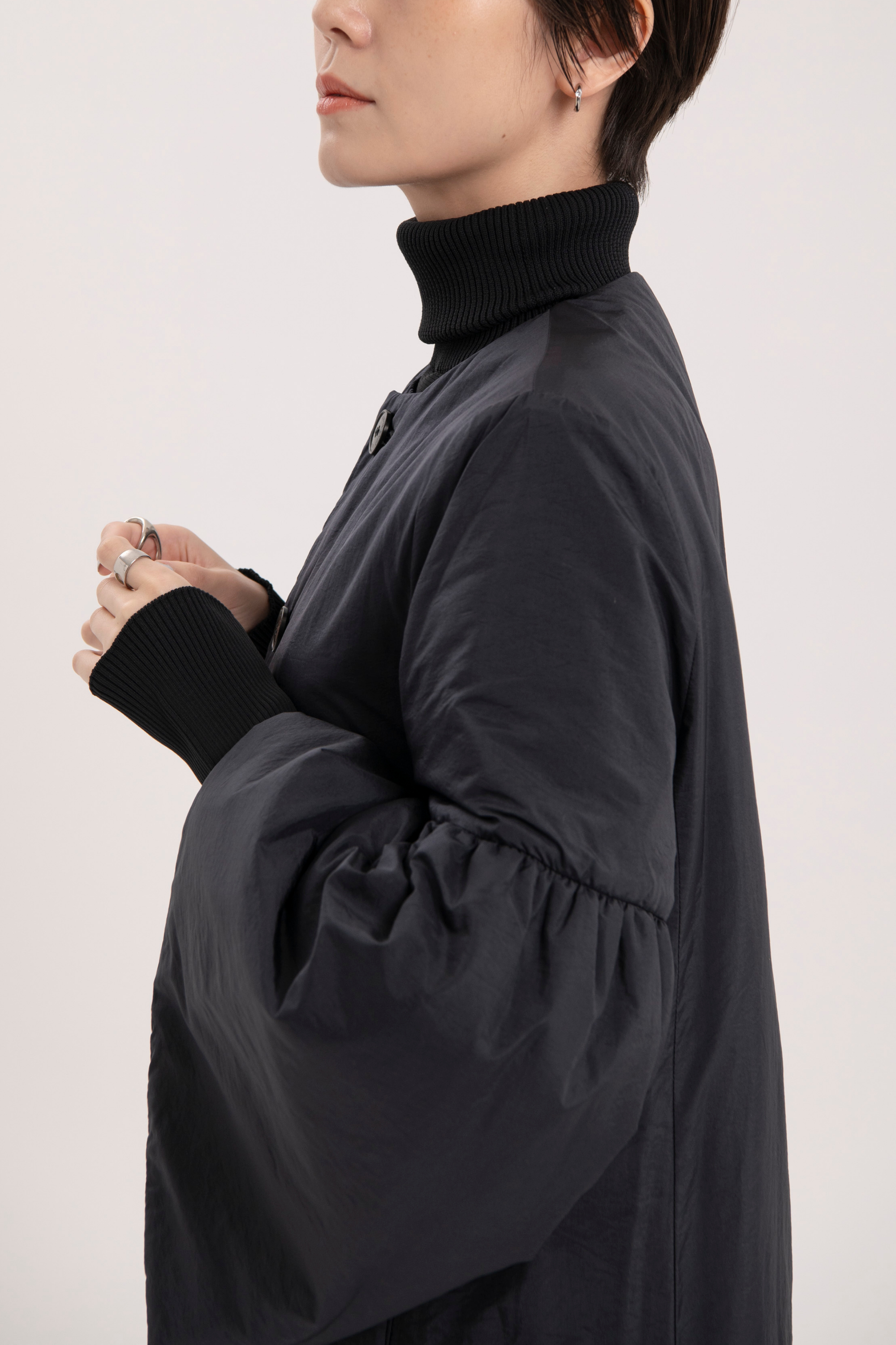 Balloon sleeve coat-Women