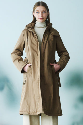 Waist Mark Parka Coat-Women
