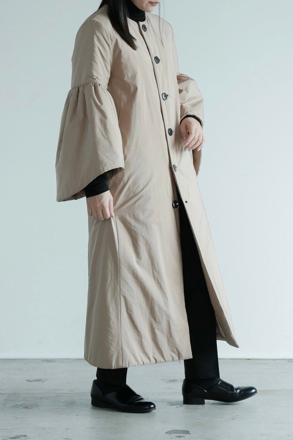 Balloon sleeve coat-Women