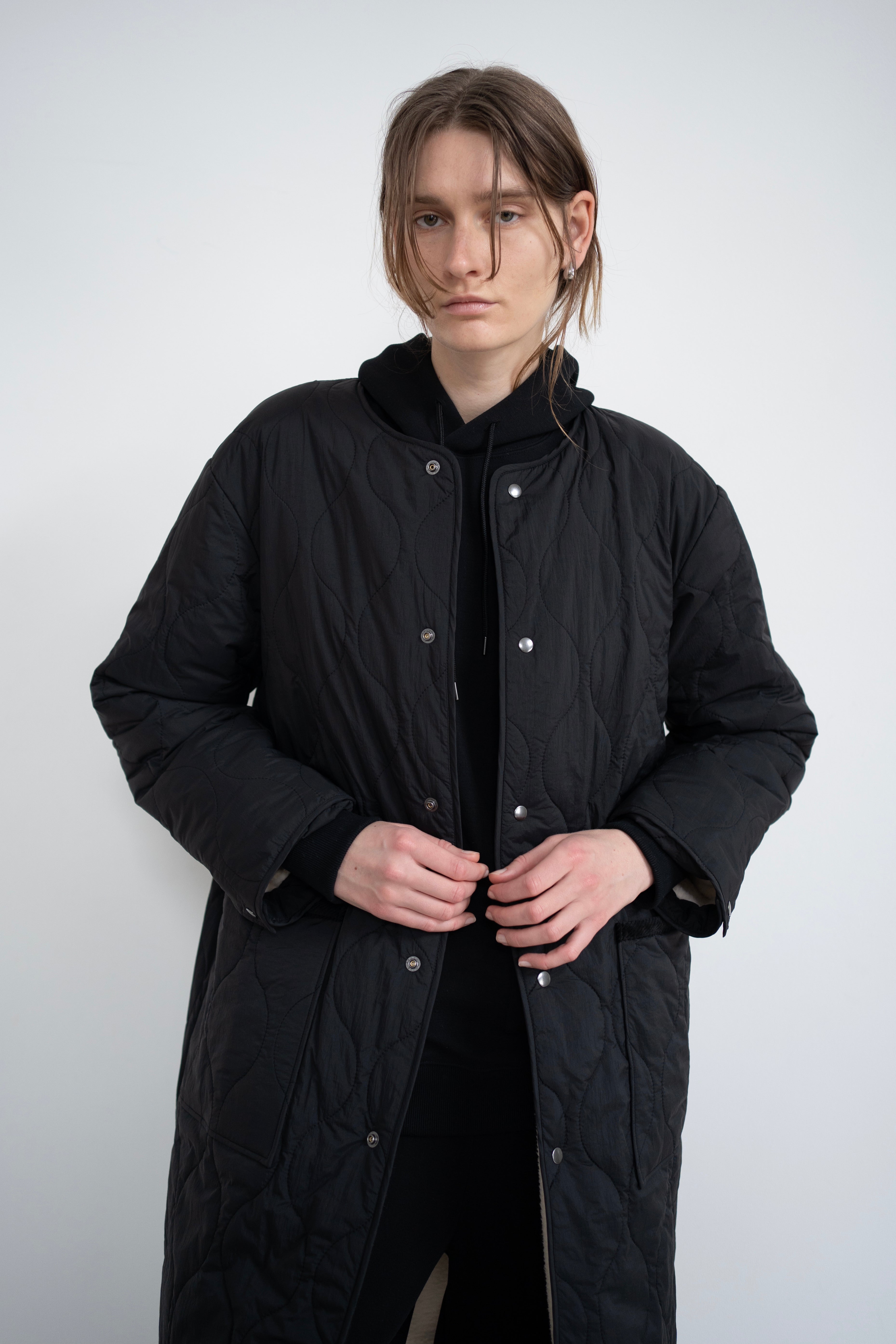 Reversible boa quilted coat - Unisex
