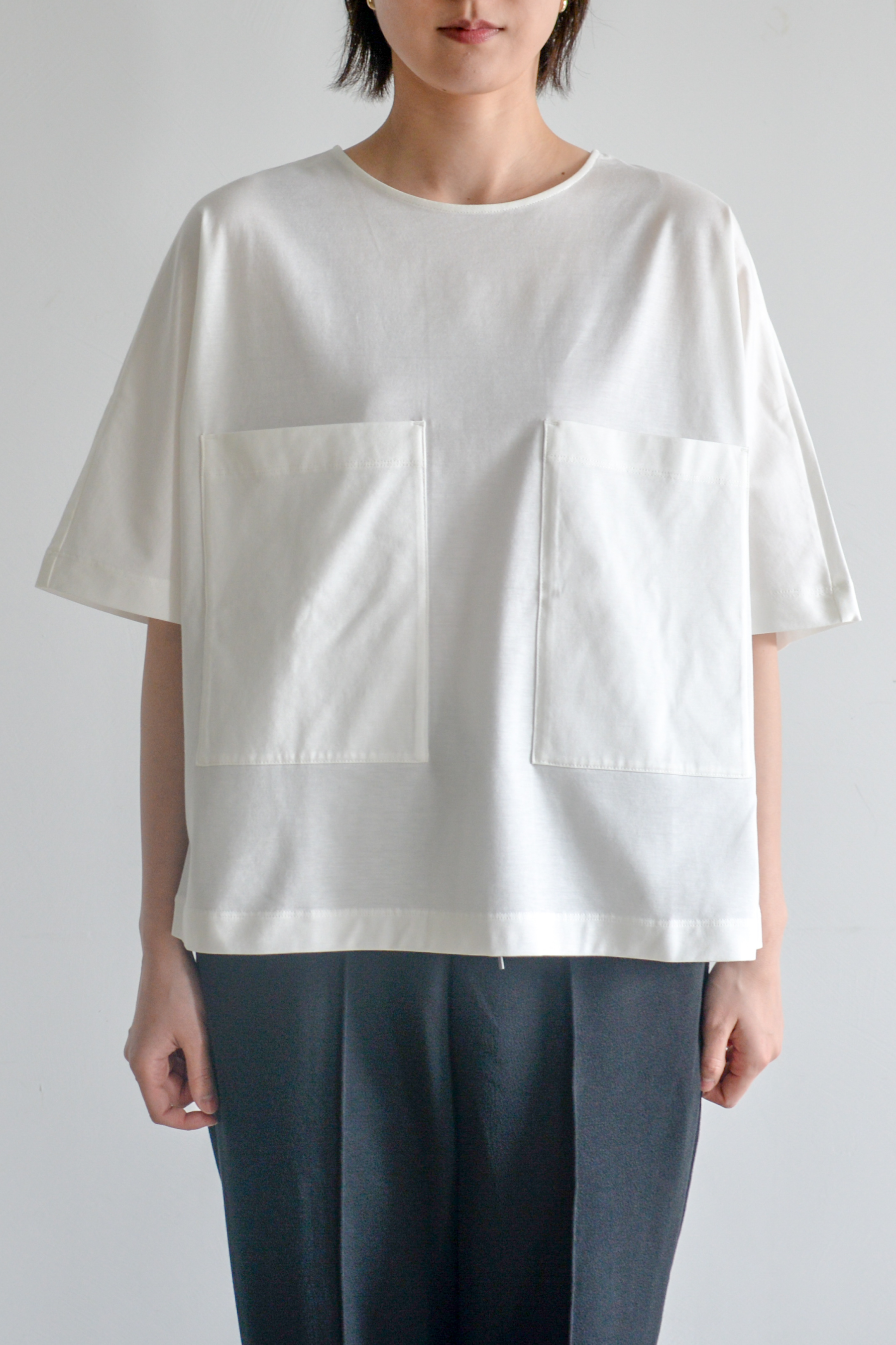 【Women】ギザコットンポケットブラウスTシャツ
