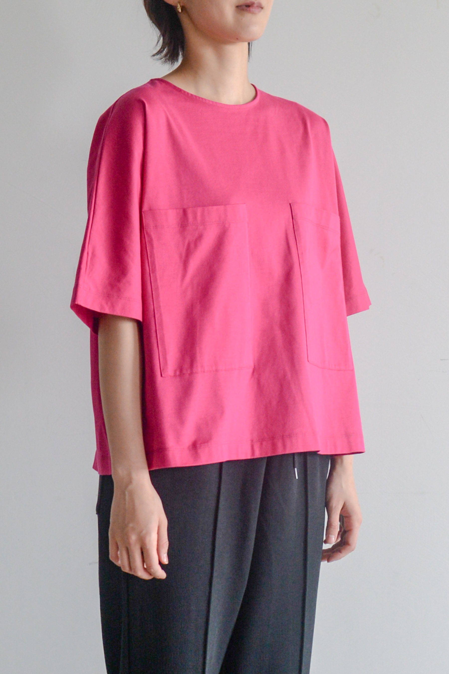 【Women】ギザコットンポケットブラウスTシャツ