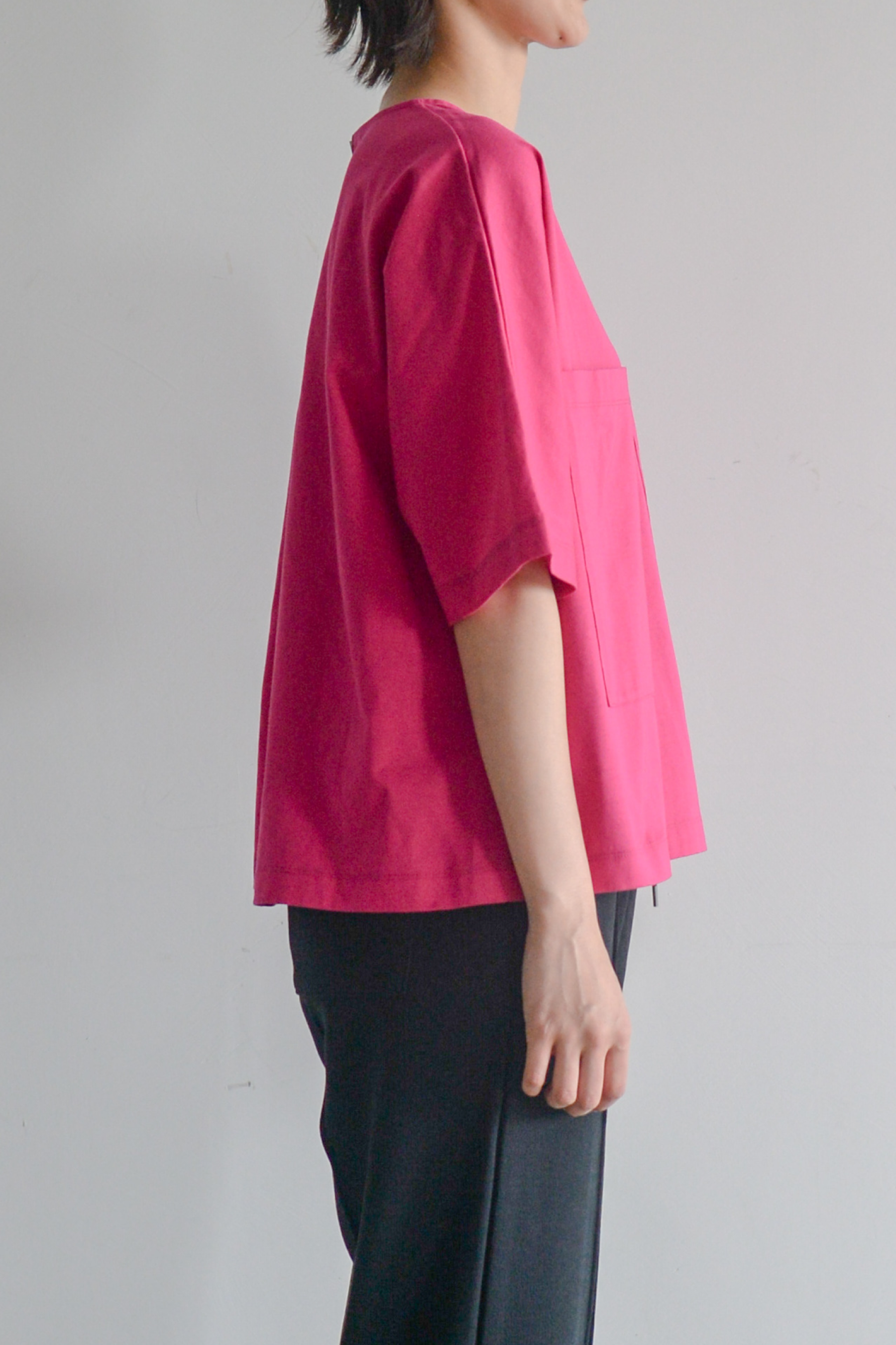【Women】ギザコットンポケットブラウスTシャツ