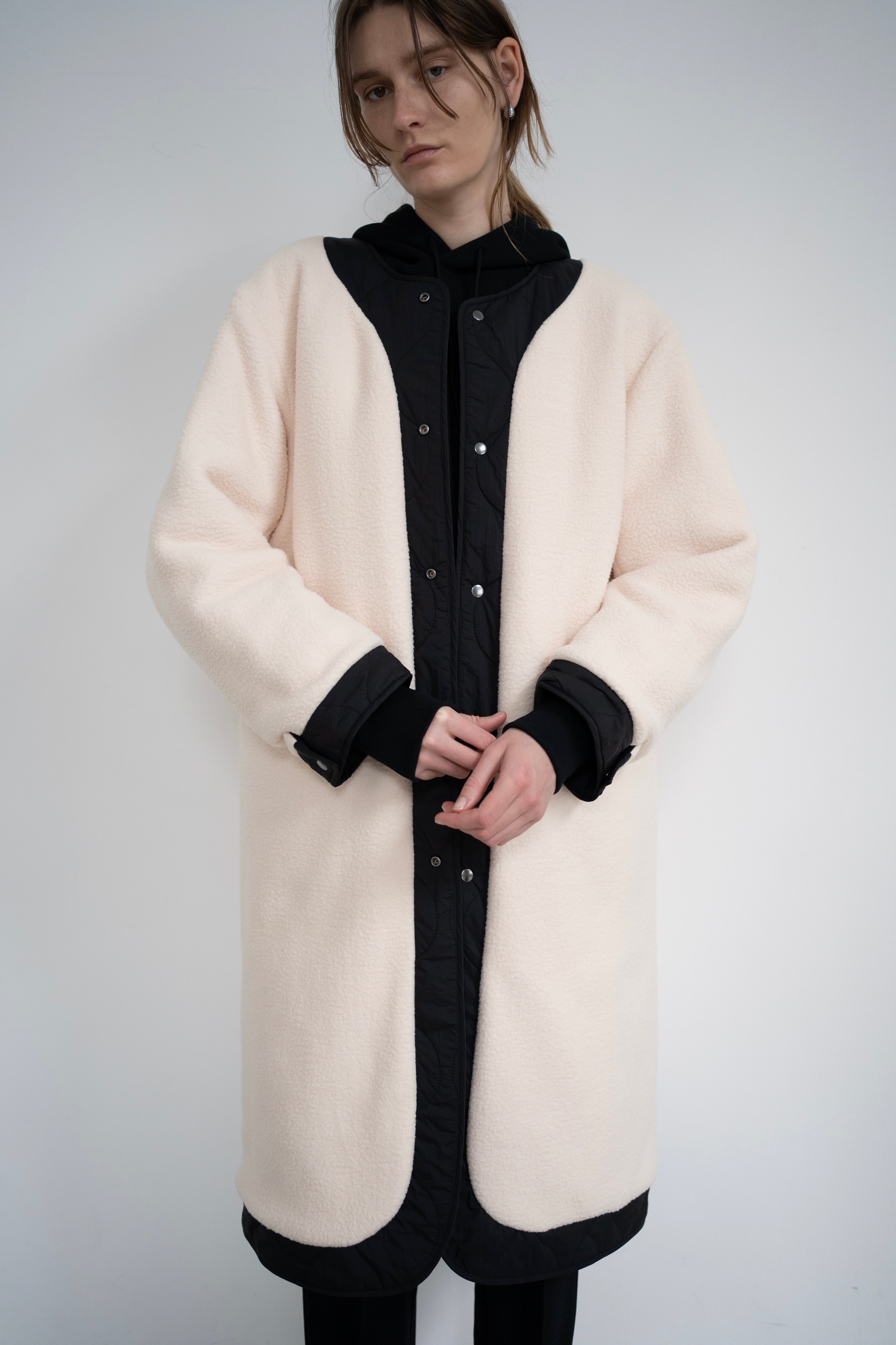 Reversible boa quilted coat - Unisex