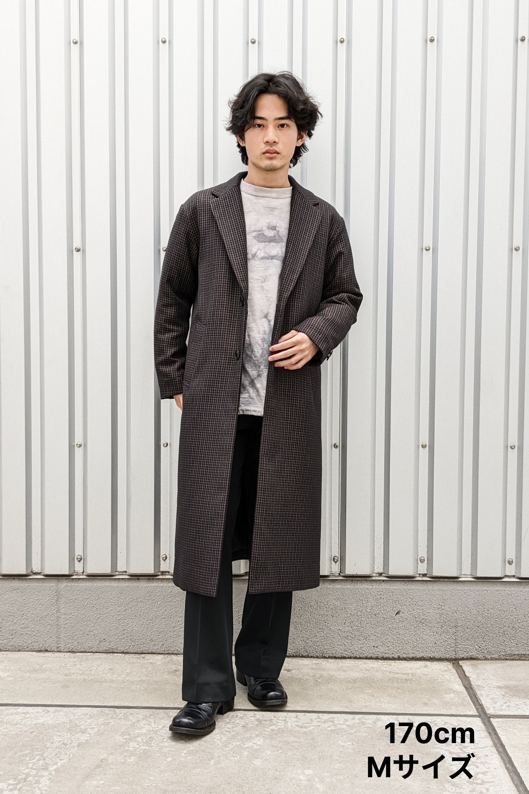 チェックチェスターコート-Unisex