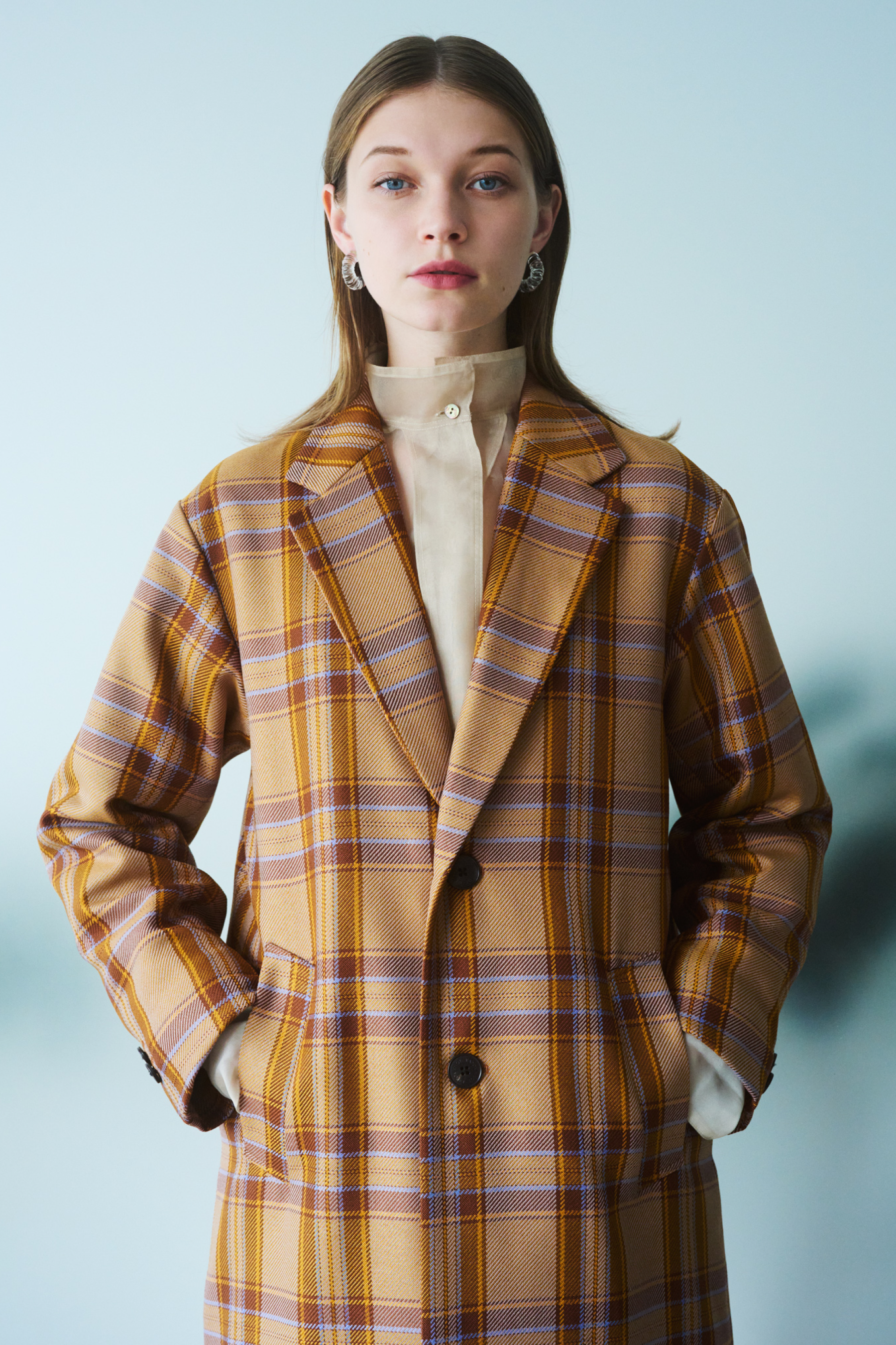 チェックチェスターコート-Unisex