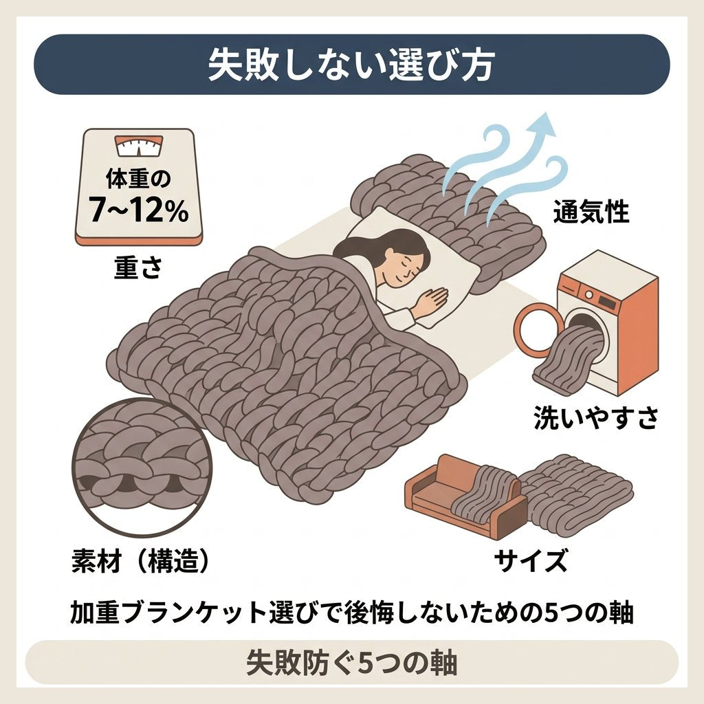 失敗しない重い布団・加重ブランケットの選び方5つの軸