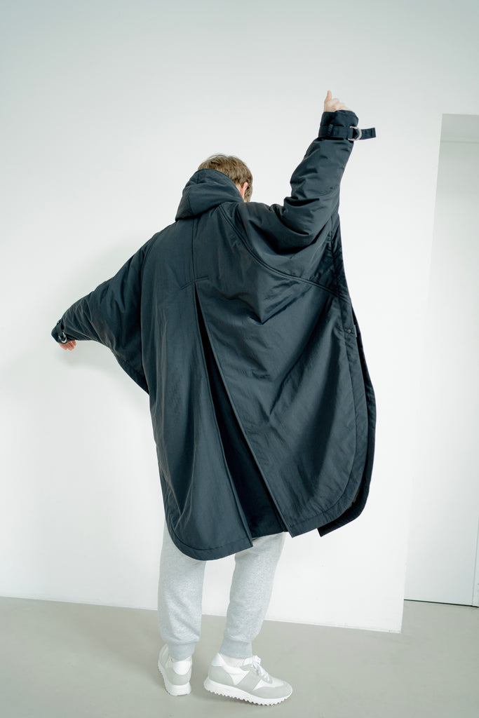 Poncho coat (black)-Unisex 