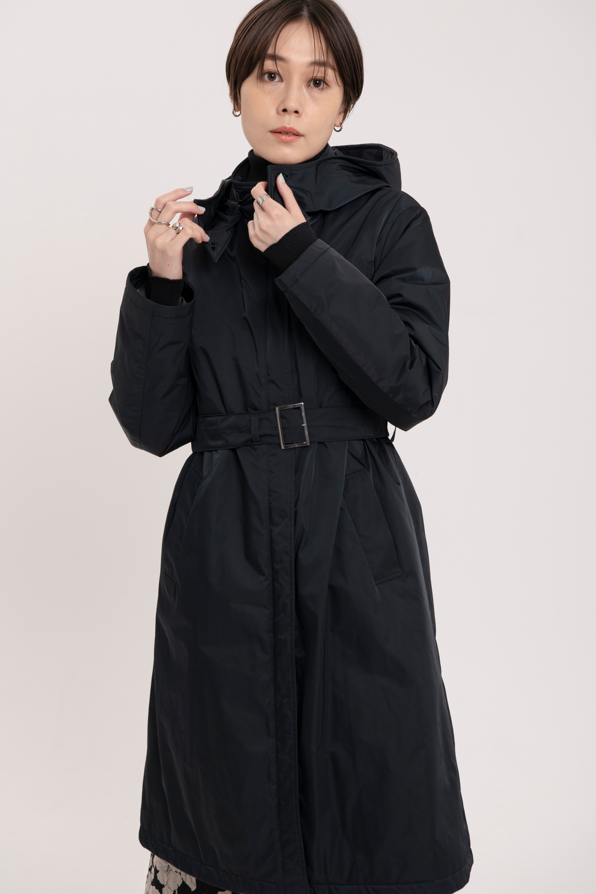 ウエストマークパーカーコート-Women