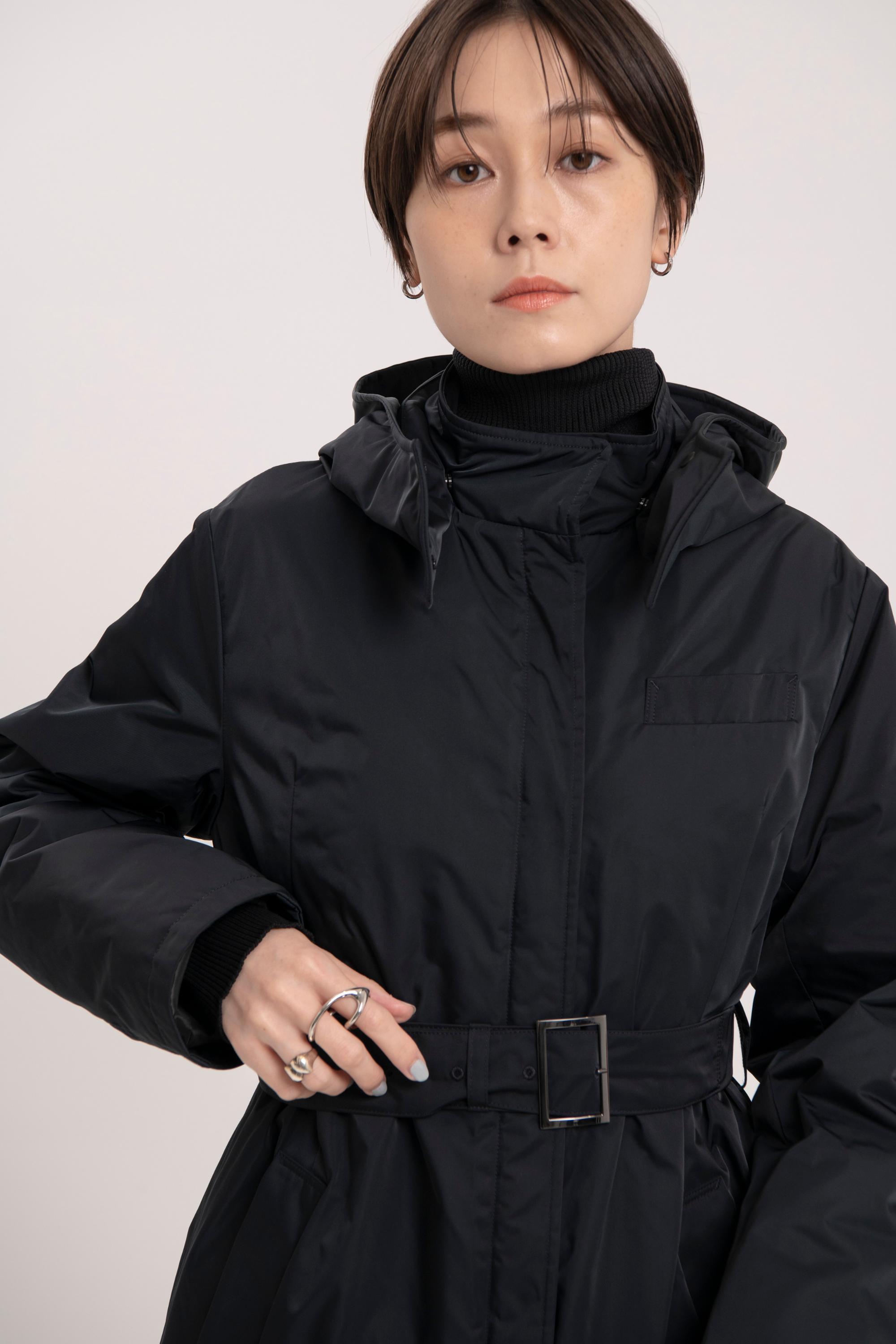 ウエストマークパーカーコート-Women